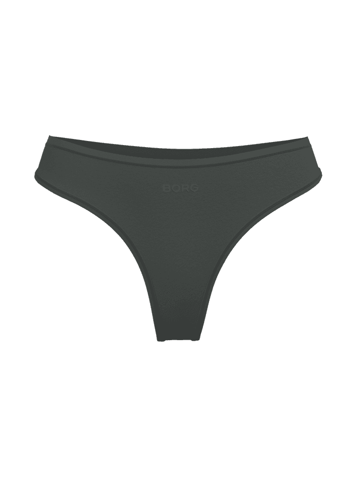 Green Björn Borg Soft Touch Thongs 1-pack in soft Lyocell Tencel, featuring a tonal logo and comfortable, mid-rise fit.