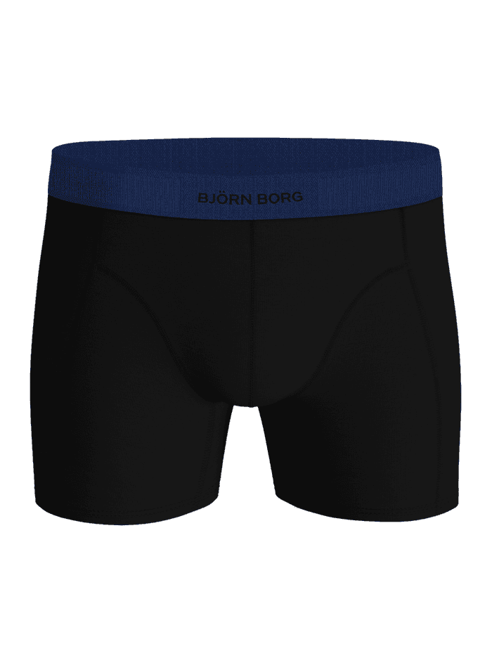 Front view of the black Organic Cotton Stretch Boxers 3-pack with a navy waistband and black Björn Borg logo. - Image 5