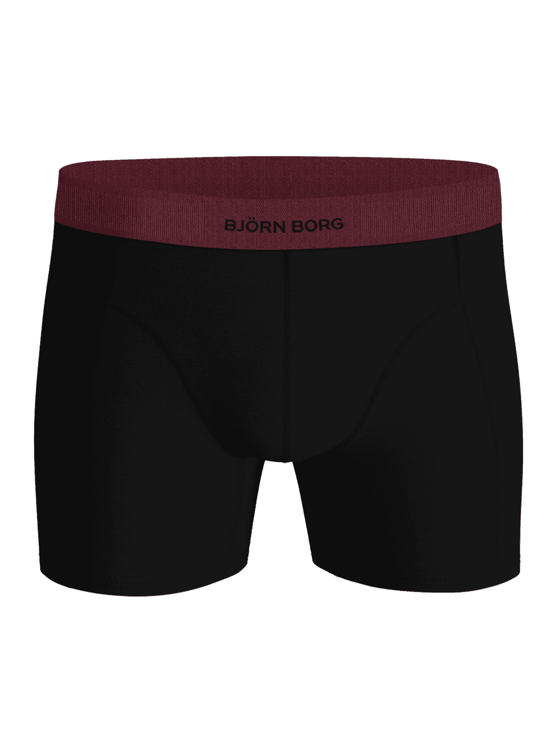 Organic Cotton Stretch Boxers 3-pack i Sort set forfra med bordeaux elastik og sort logo i bomuldsstretch. - Image 4