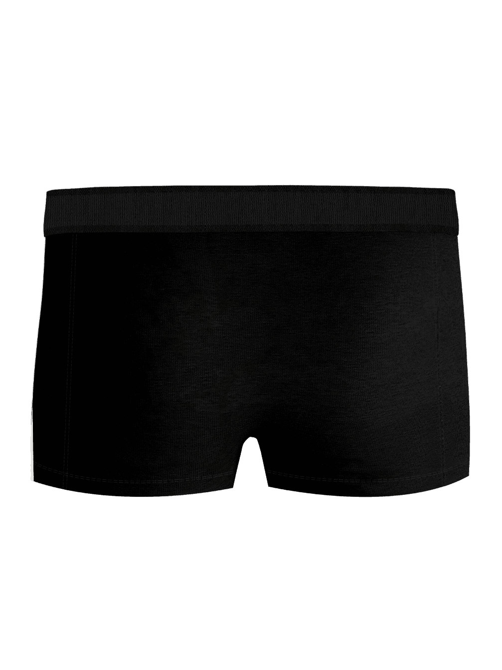 Front view of the black Organic Cotton Stretch Trunks 3-pack, featuring a mid-rise waist and soft cotton stretch. - Image 3
