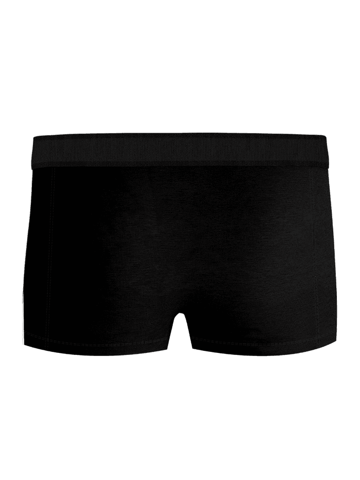 Vooraanzicht van de zwarte Organic Cotton Stretch Trunks 3-pack met een middelhoge taille en zacht stretchkatoen. - Image 3