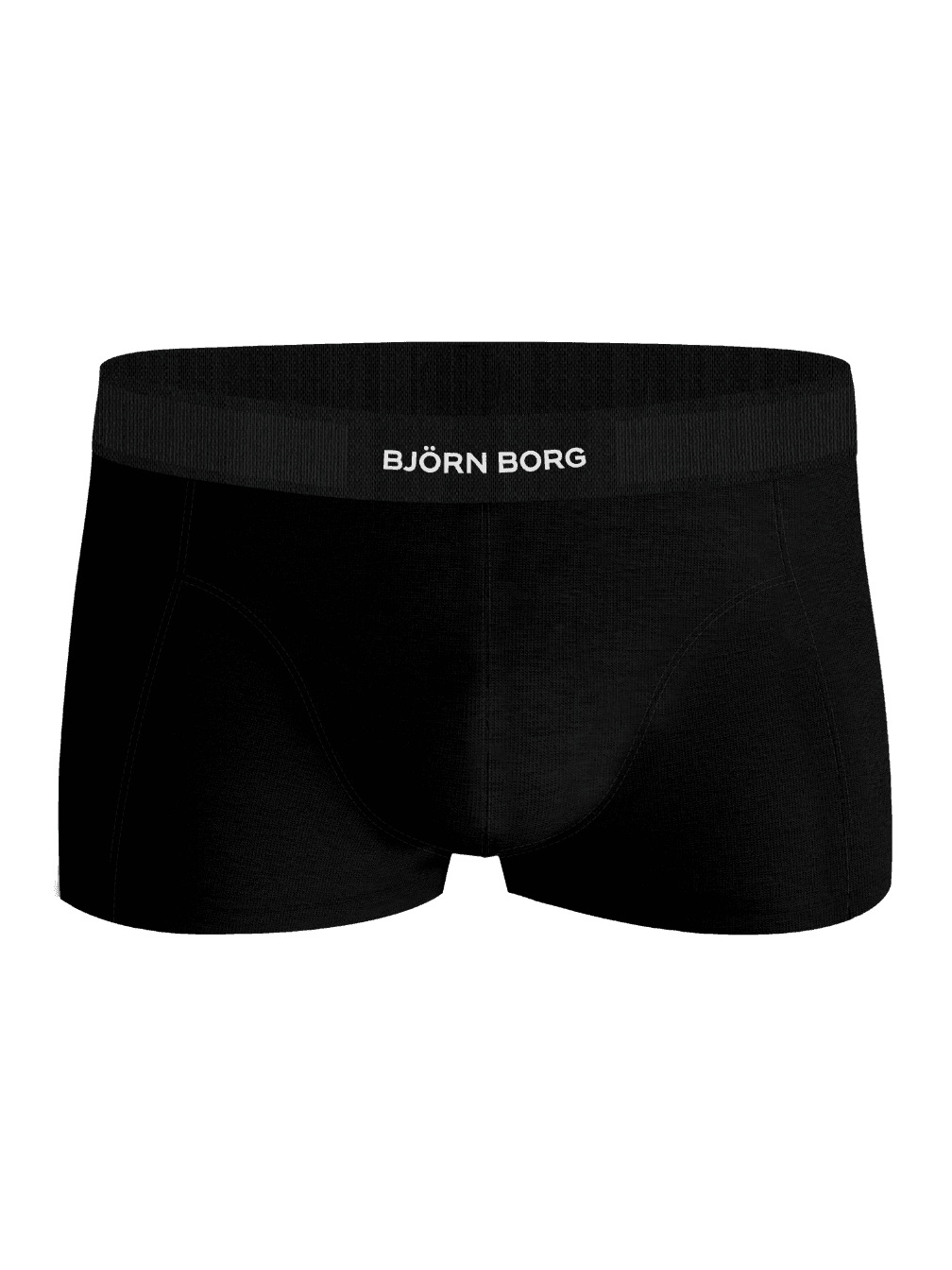 Front view of the black Organic Cotton Stretch Trunks 3-pack in soft organic cotton with a logo elastic waistband. - Image 2