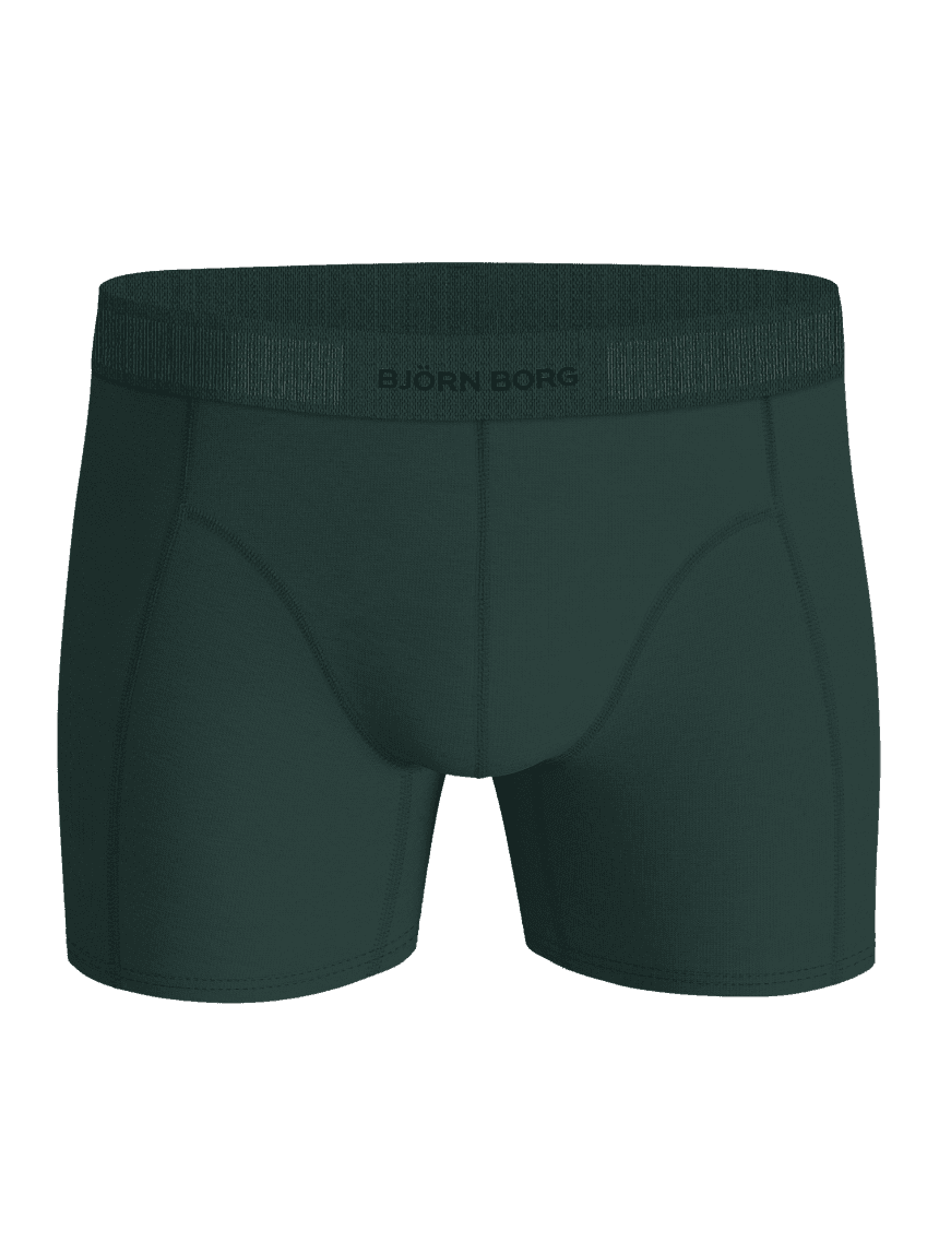 Organic Cotton Stretch Boxers 3-pack i Grøn med blød logoelastik, sort logo og funktionelt forstærket skridt til mænd. - Image 2