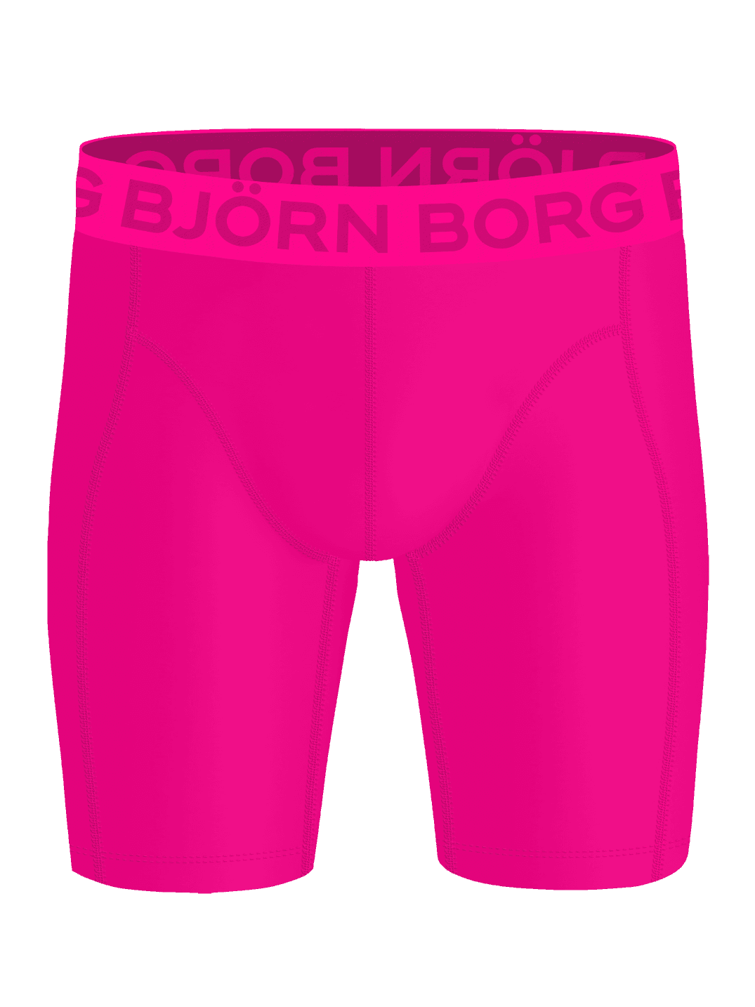 Framifrån på rosa Sports Lightweight Long Boxers 2-pack träningskalsonger för herr med logotyp i midjan. - Image 4