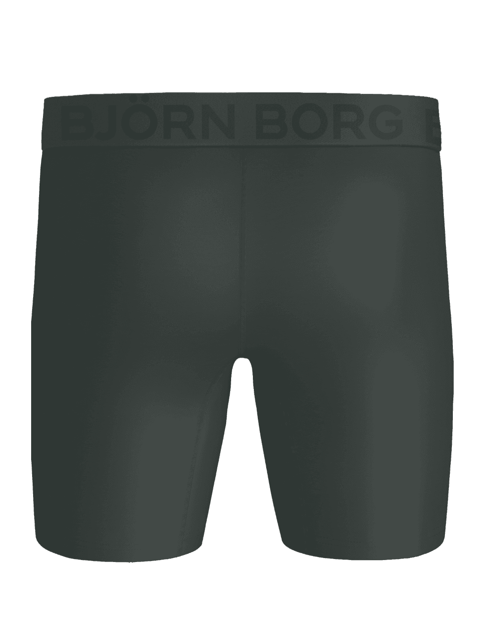Bakvy av gröna Sports Lightweight Long Boxers 2-pack, träningskalsonger i mikrofiber med ton-i-ton-logotyp. - Image 3