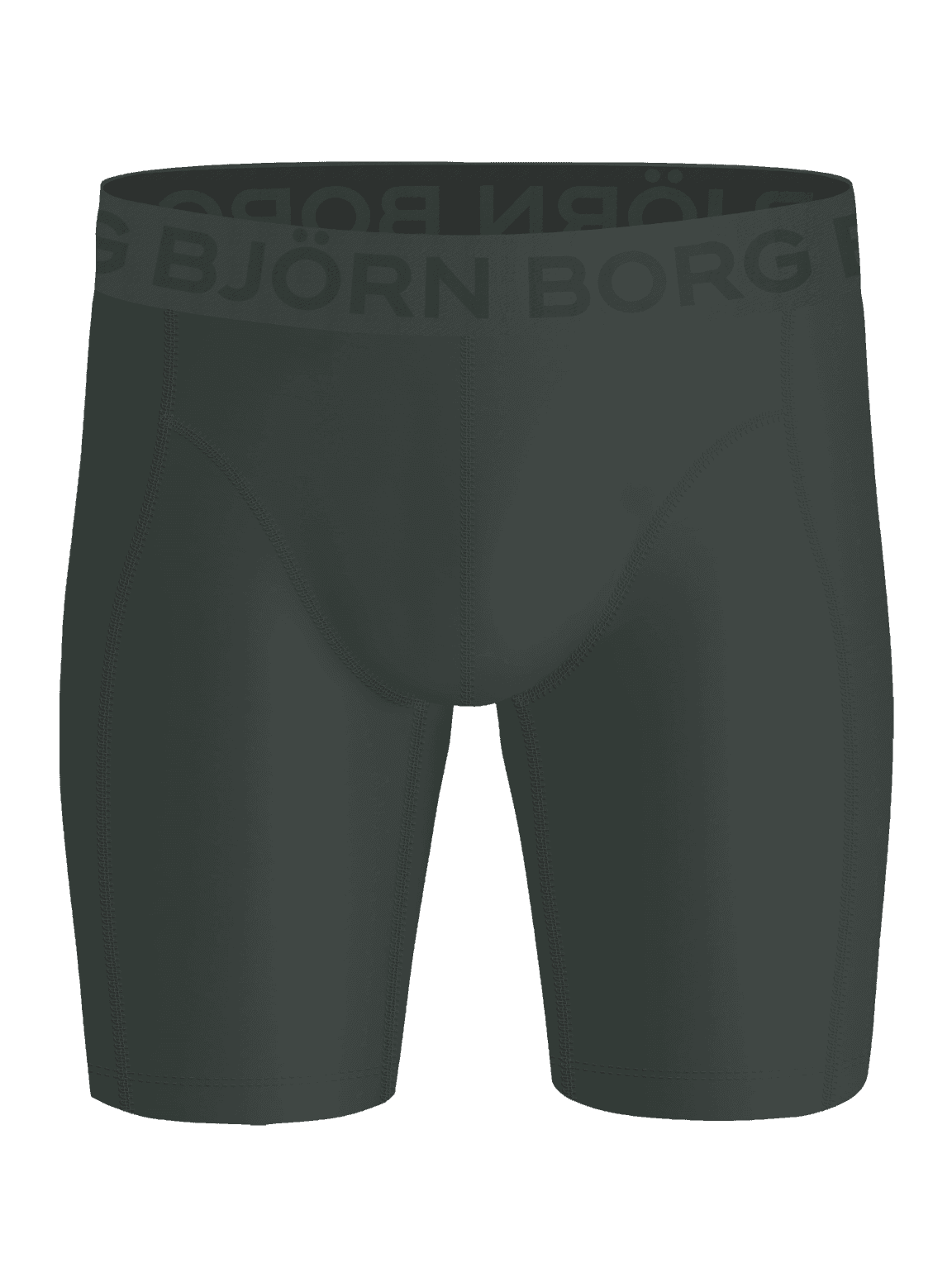 Sports Lightweight Long Boxers 2-pack i grönt för träning med logotyp i midjan och smidiga sömmar i mikrofiber. - Image 2