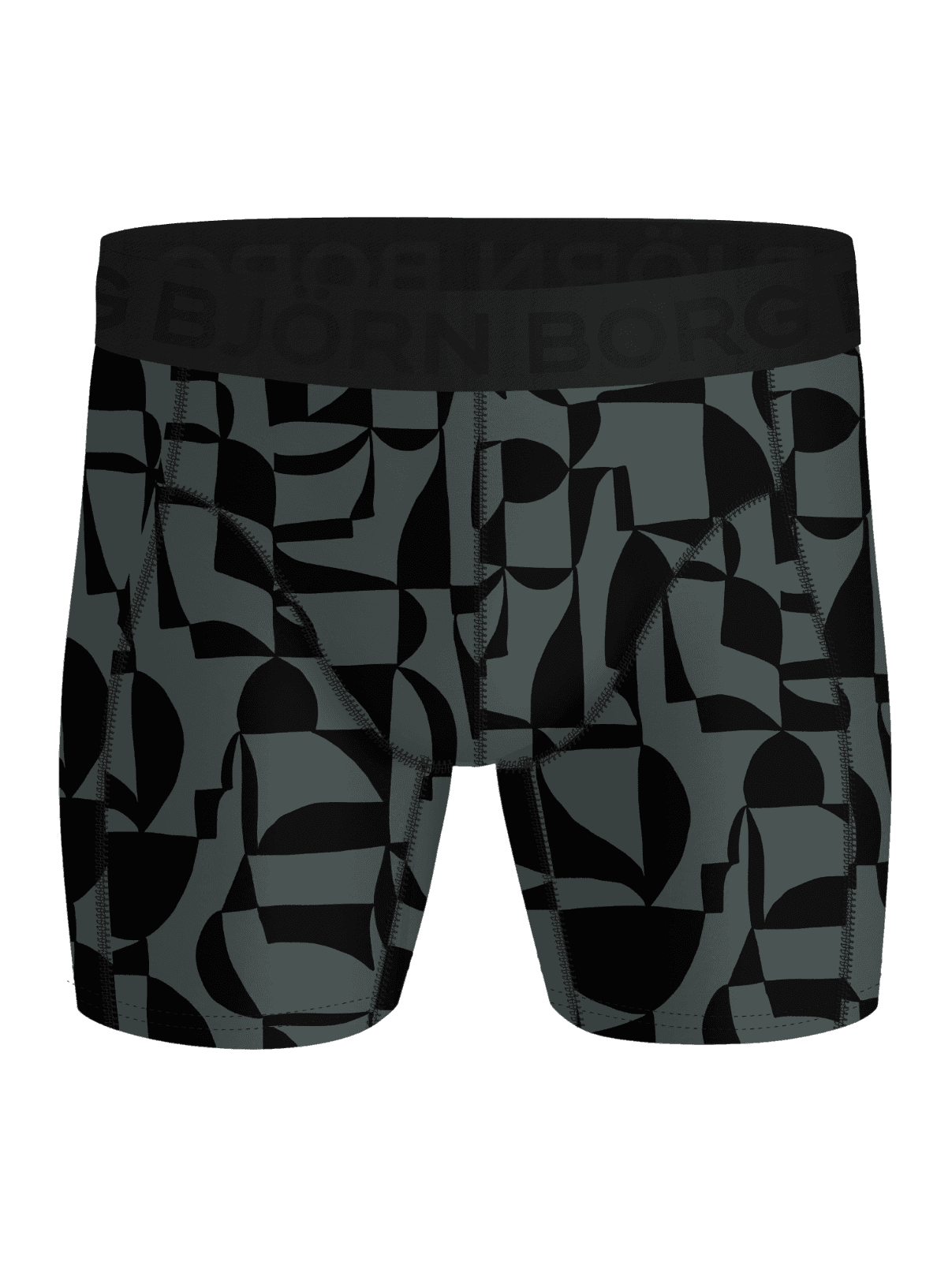 Sports Lightweight Boxers 2-pack set forfra i grønt og sort geometrisk print med sort logo til træning og funktion. - Image 2