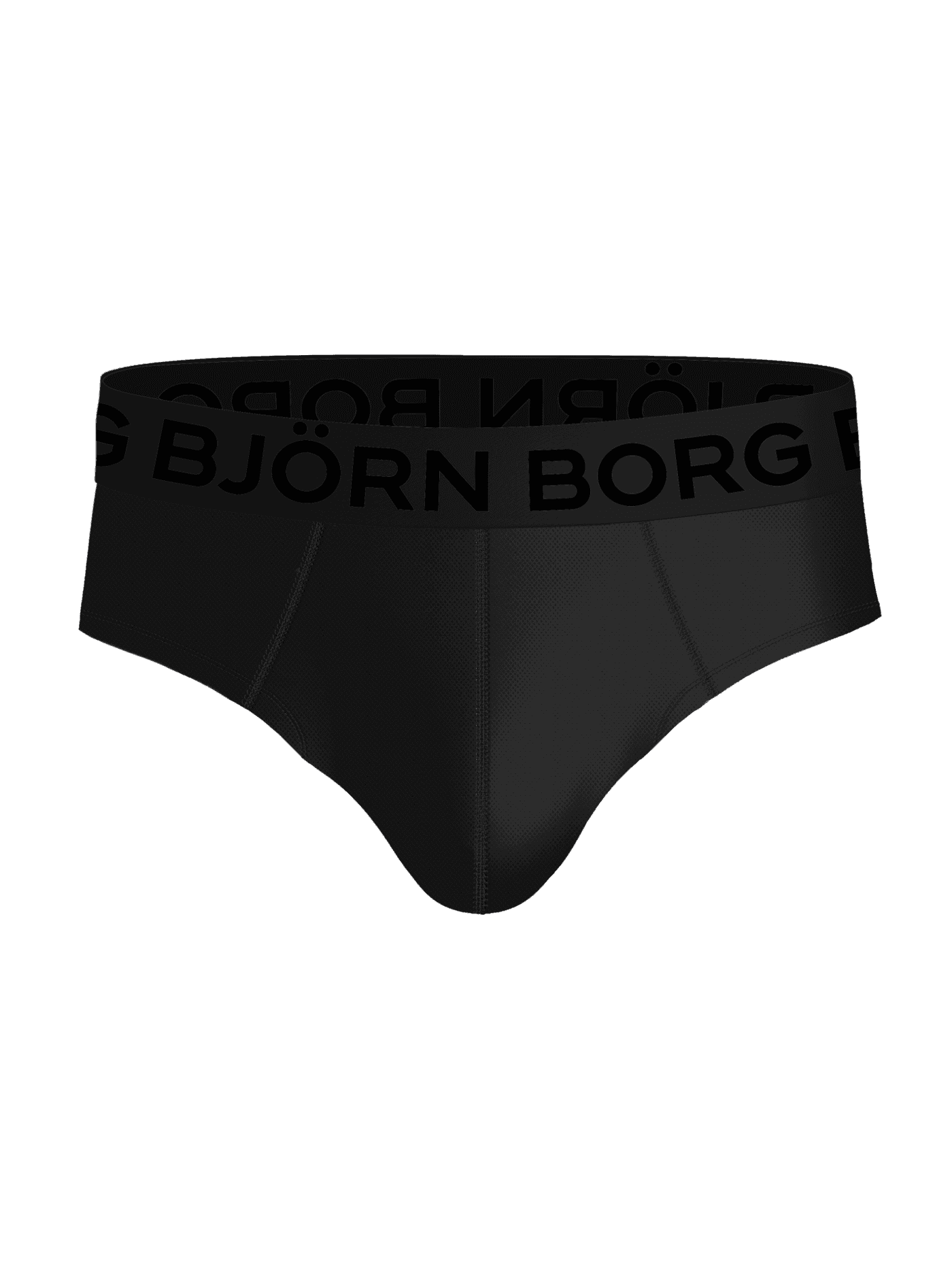 Zwarte Sports Mesh Briefs 2-pack van ademend mesh met een zwart ton-sur-ton logo voor training, vooraanzicht. - Image 2