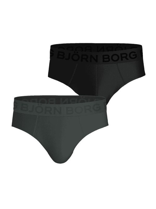 Sports Mesh Briefs 2-pack in Schwarz und Grün aus atmungsaktivem Mesh mit Ton-in-Ton-Logos für das Training.