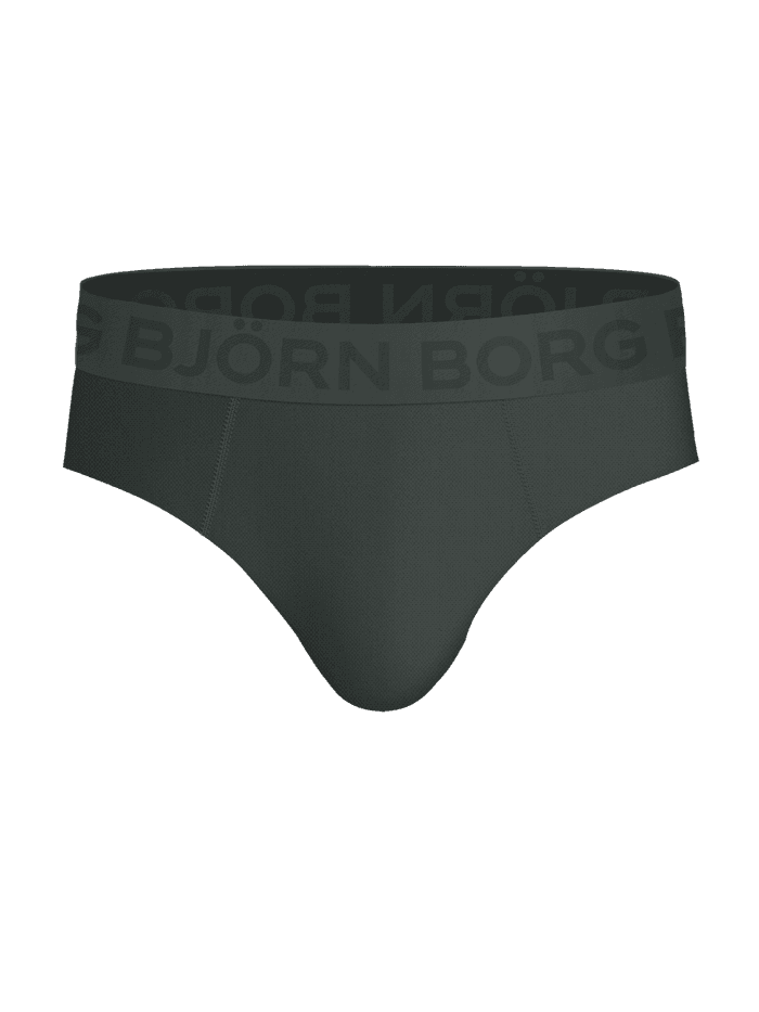 Vue de face du Sports Mesh Briefs 2-pack vert de Björn Borg en tissu mesh respirant pour l'entraînement. - Image 3