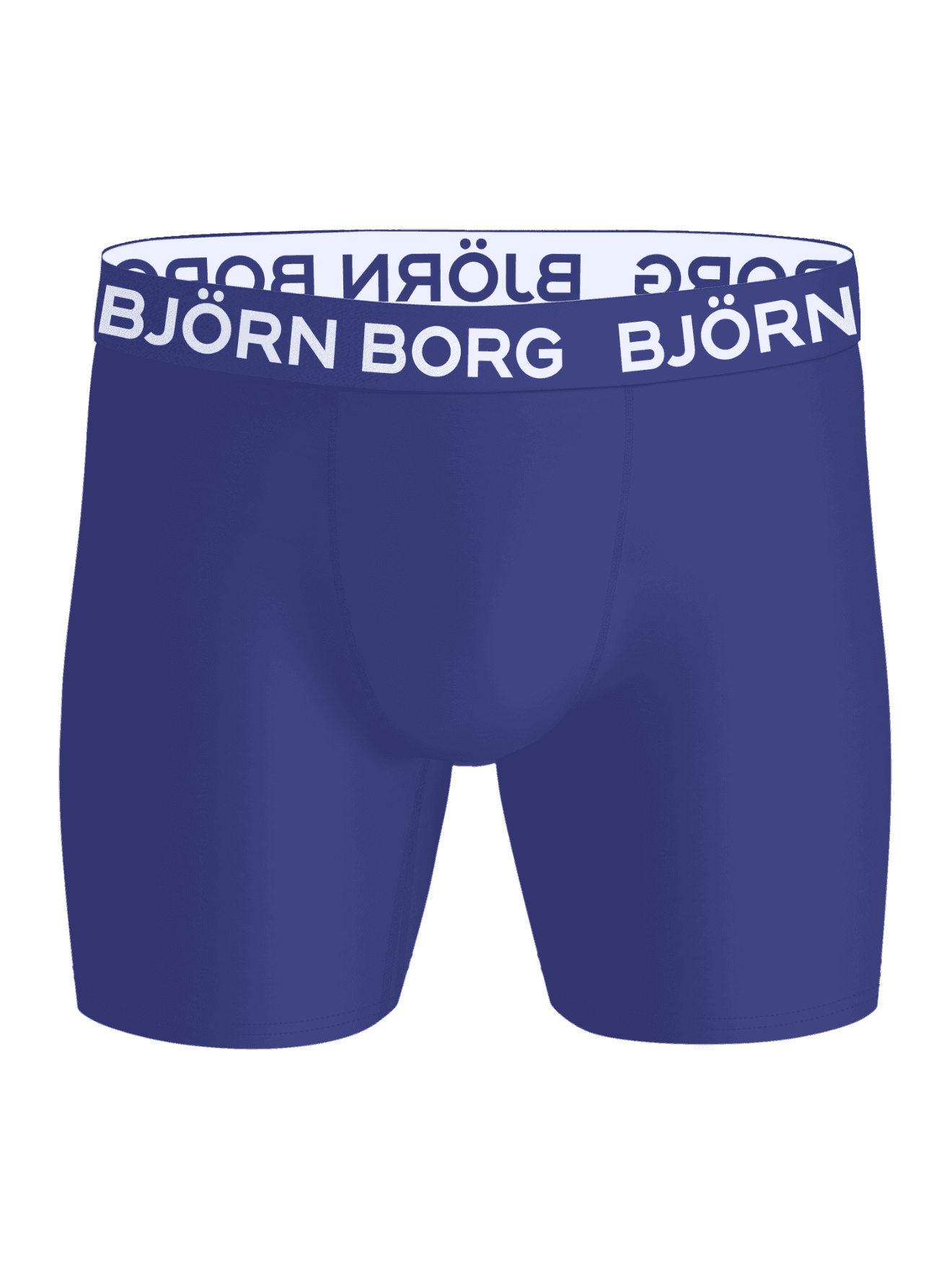 Blå Sports Microfiber Boxers 5-pack för träning med vit logotyp på midjebandet sedda framifrån. - Image 2