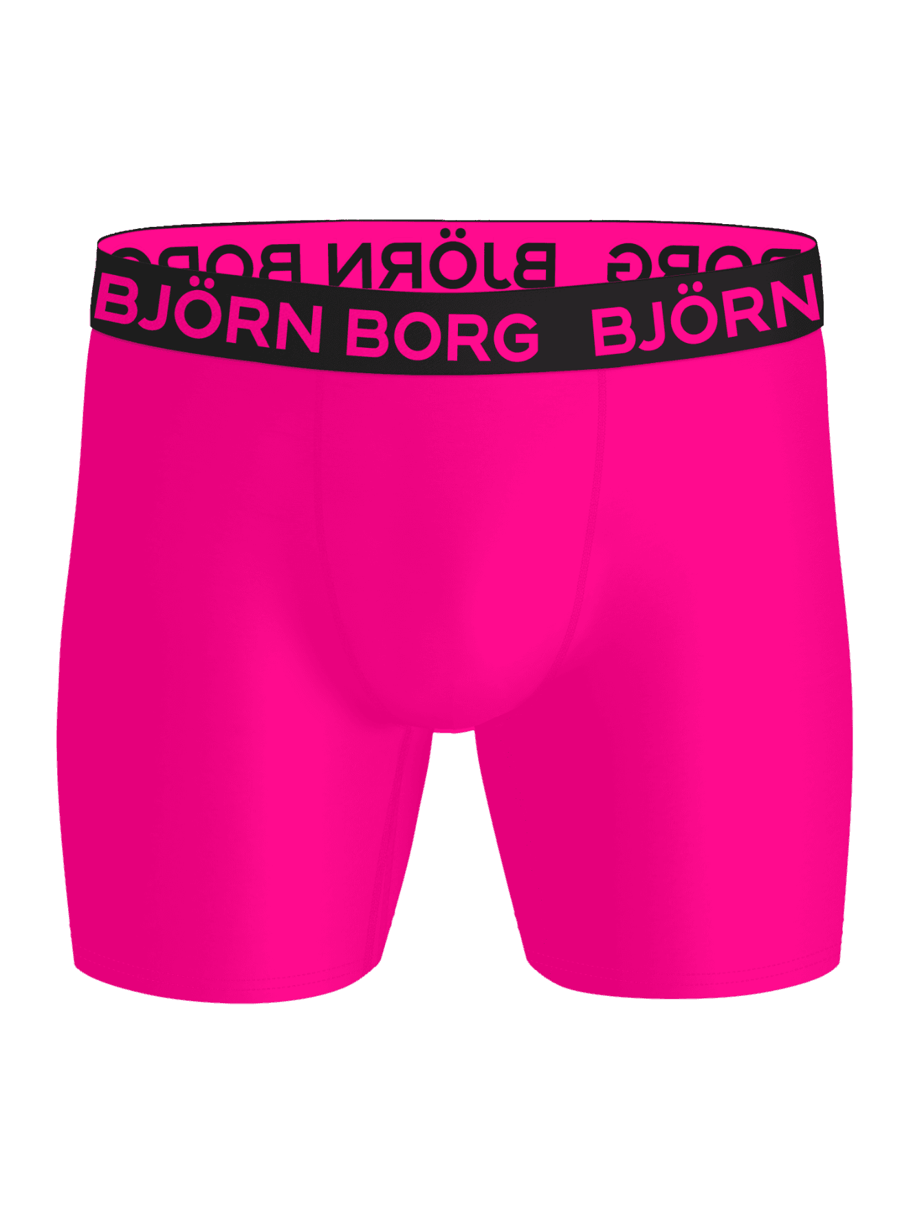 Vooraanzicht van de roze Sports Microfiber Boxers 5-pack voor heren, sneldrogend materiaal voor training met roze logo. - Image 4
