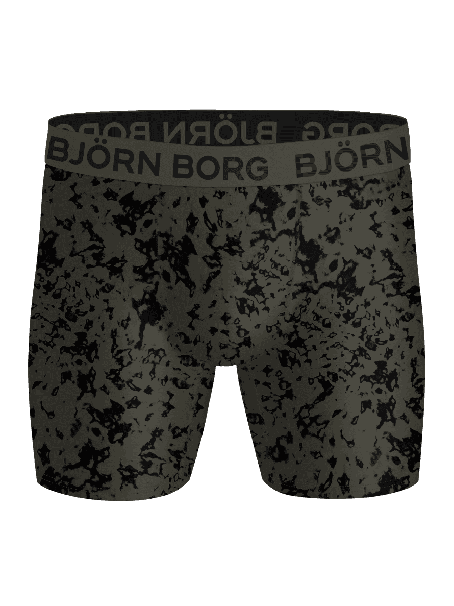 Sports Microfiber Boxers 5-pack in groene print voor performance training met een zwart logo op de tailleband. - Image 5
