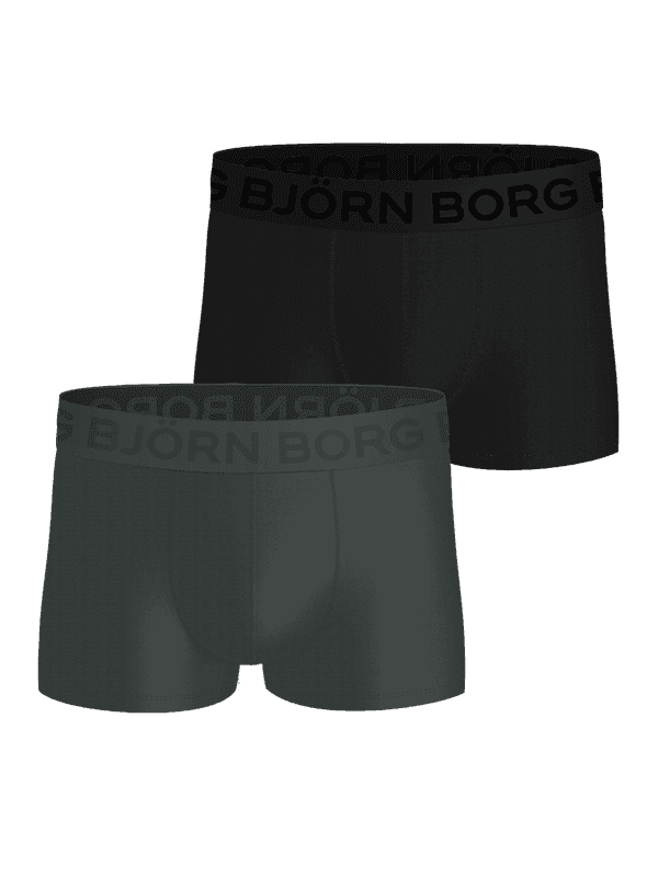 Sports Mesh Trunks 2-pack in black and green, featuring performance mesh fabric for training and superior breathability.
