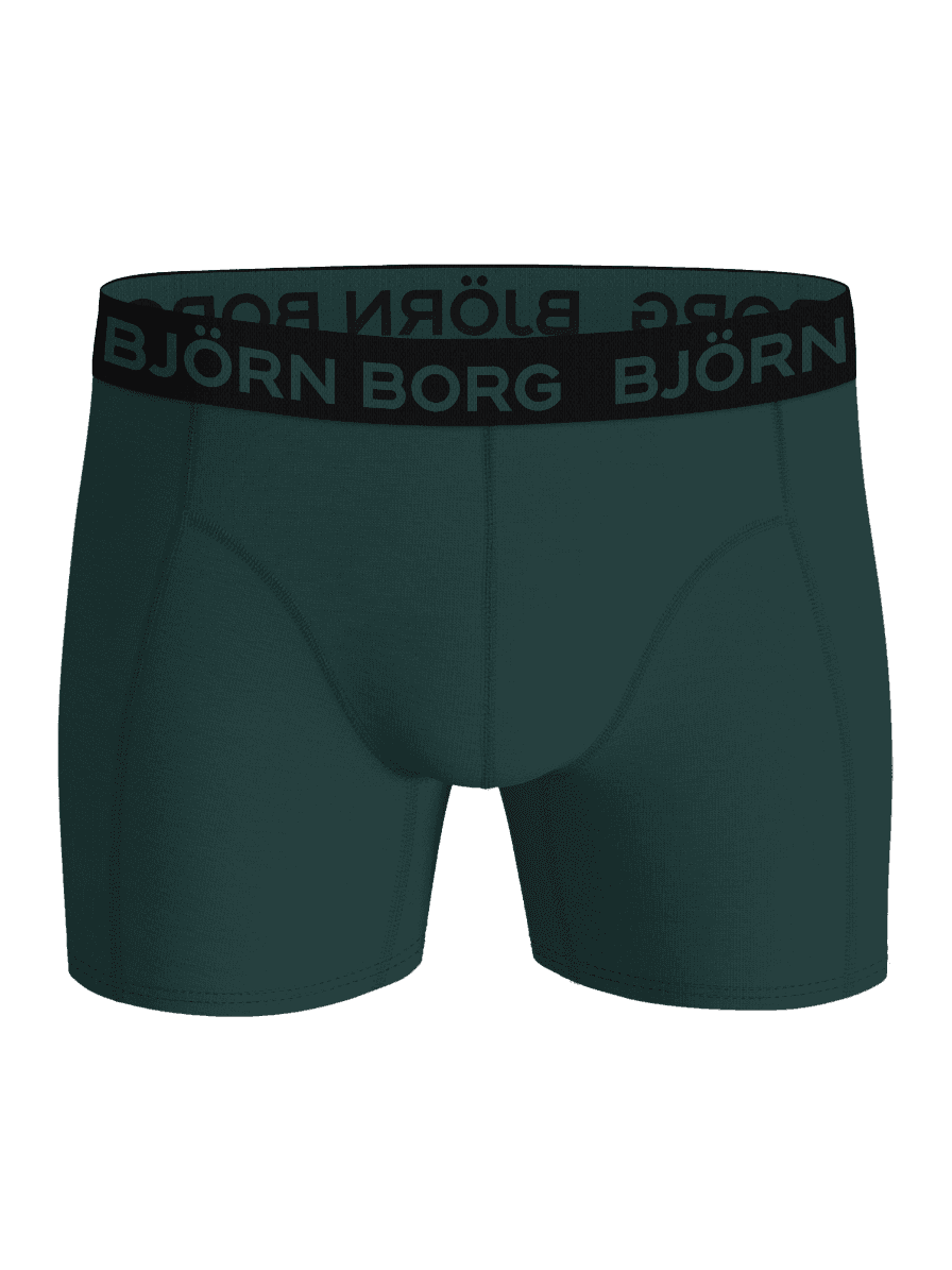 Gröna Cotton Stretch Boxers 7-pack för kids sedda framifrån med ett svart midjeband. - Image 5