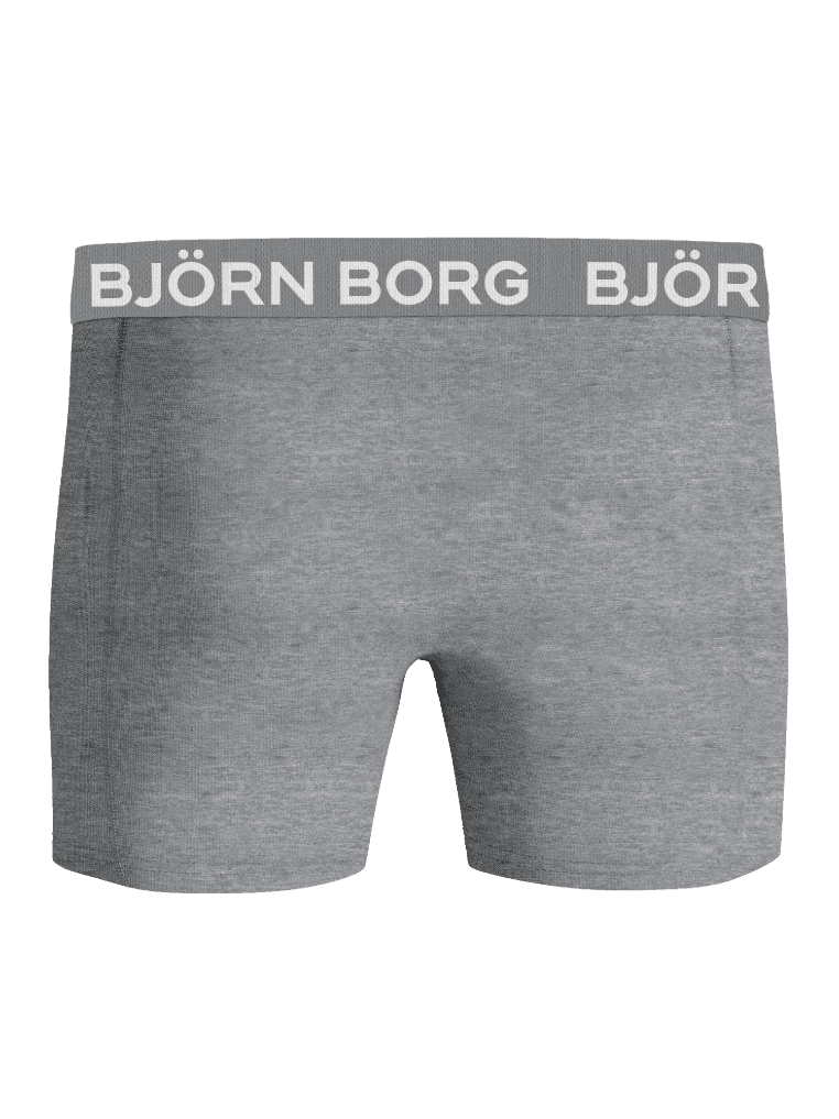 Gråmelerade Björn Borg Cotton Stretch Boxers 7-pack för kids sedda framifrån med ett mjukt midjeband med logotyp. - Image 3