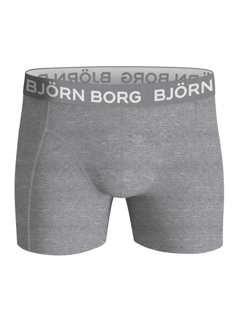 Gråmelerade Cotton Stretch Boxers 7-pack för kids sedda framifrån med logotyp i midjan och boxers-passform. - Image 2