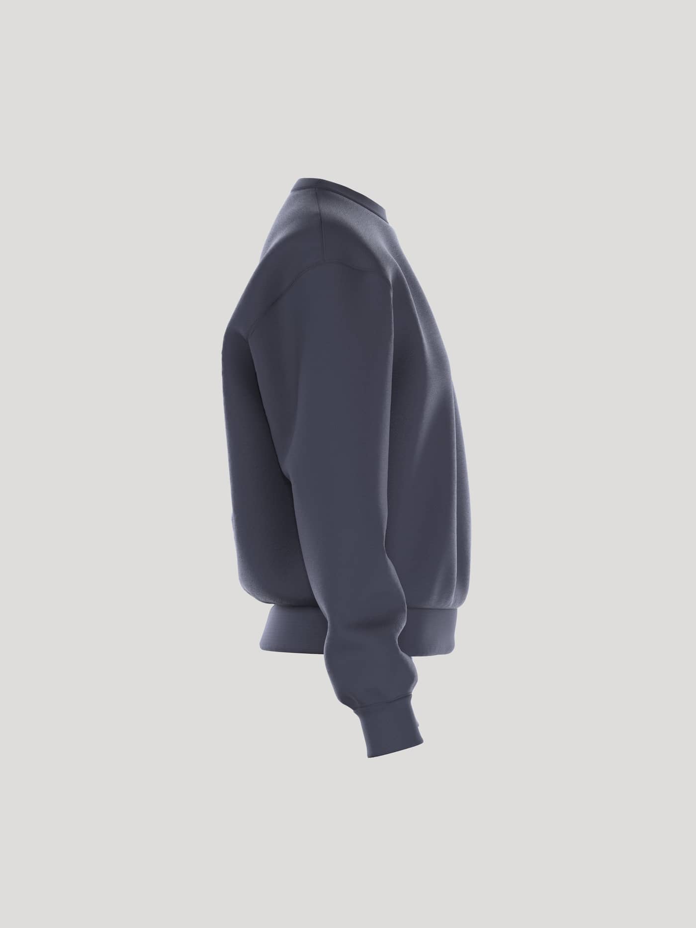Zijprofiel van de Borg Essential 4 Sweatshirt voor dames in Odyssey Gray (Marineblauw) met een regular fit van french terry. - Image 2