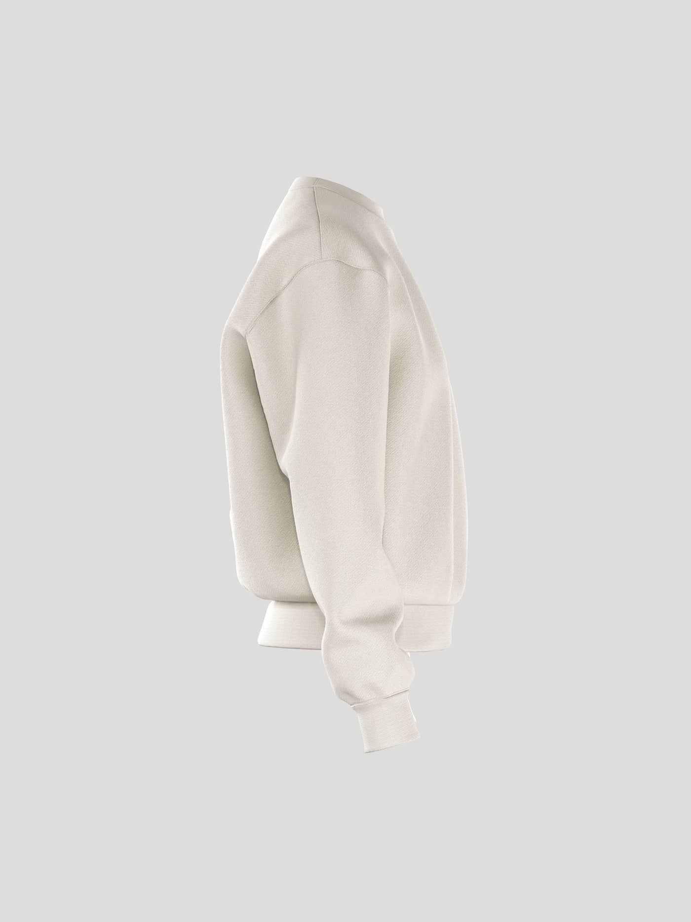 Zijaanzicht van de stijlvolle Borg Essential 4 Sweatshirt in Tofu (Wit) met een regular fit en zachte french terry. - Image 2