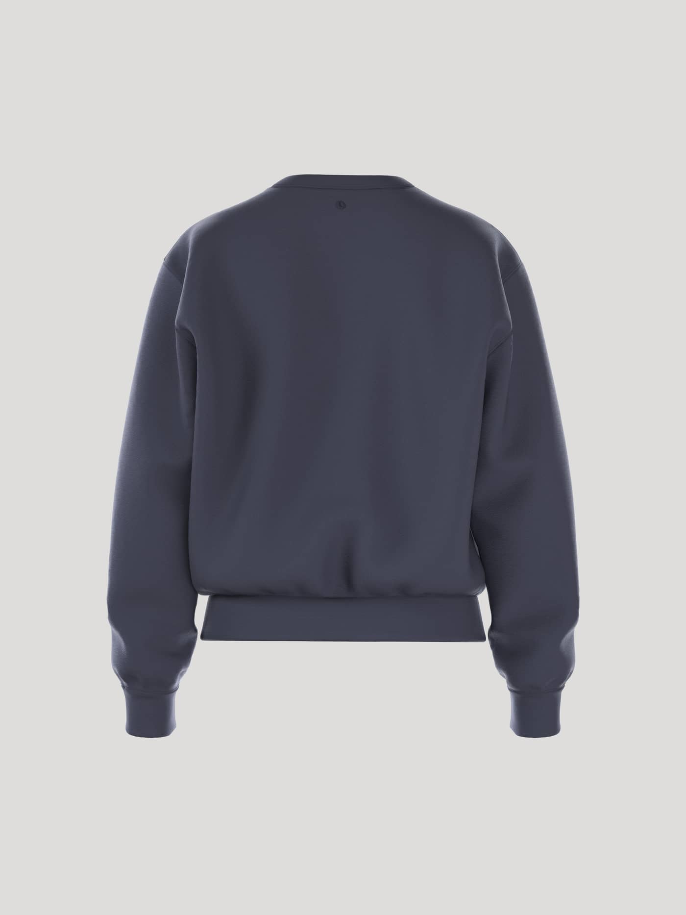 Achteraanzicht van het Borg Essential 4 Sweatshirt in Odyssey Gray (Marineblauw) van zachte french terry met een regular fit. - Image 3