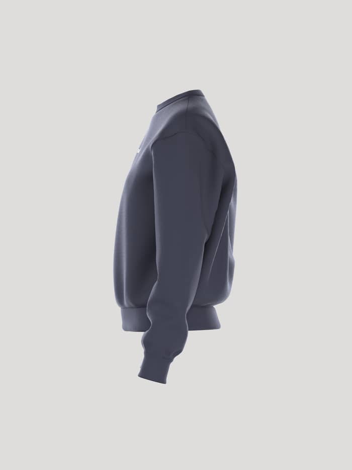 Seitenansicht des Borg Essential 4 Sweatshirt für Damen in Odyssey Gray (Marineblau) mit stylischem Fit und french terry. - Image 4