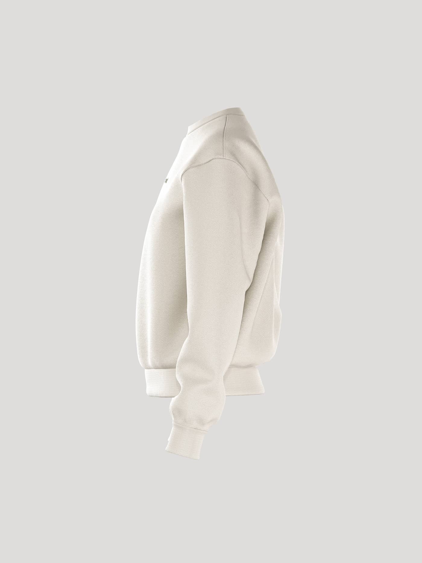 Zijaanzicht van de Björn Borg Essential 4 Sweatshirt voor dames in Tofu (Wit) met een stijlvolle pasvorm en french terry. - Image 4