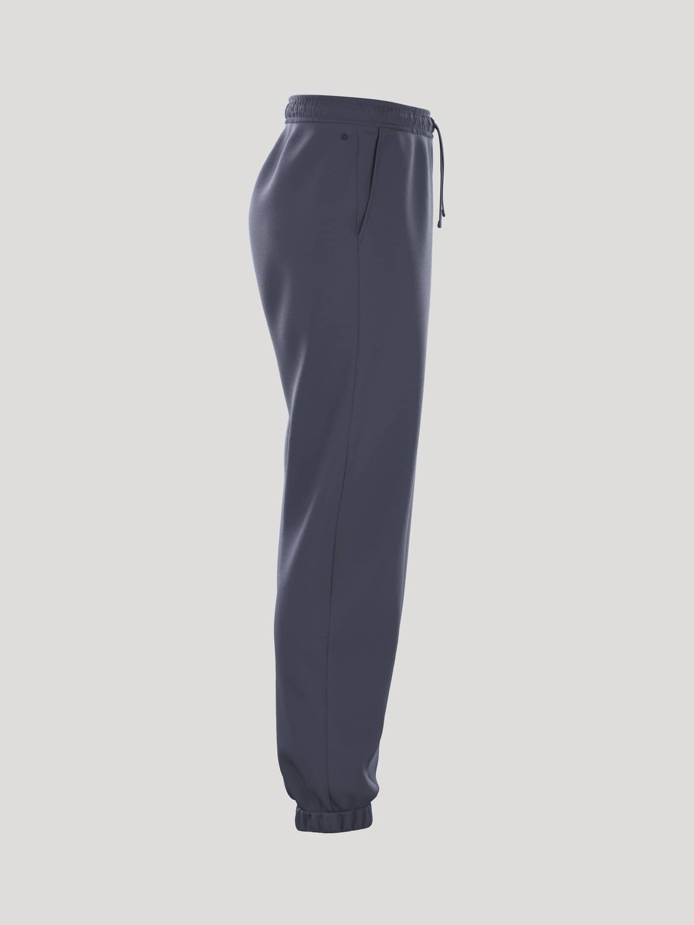 Side view of the women's Borg Essential 4 Sweatpants in Odyssey Gray (Navy), featuring a loose fit and soft French terry. - Image 2