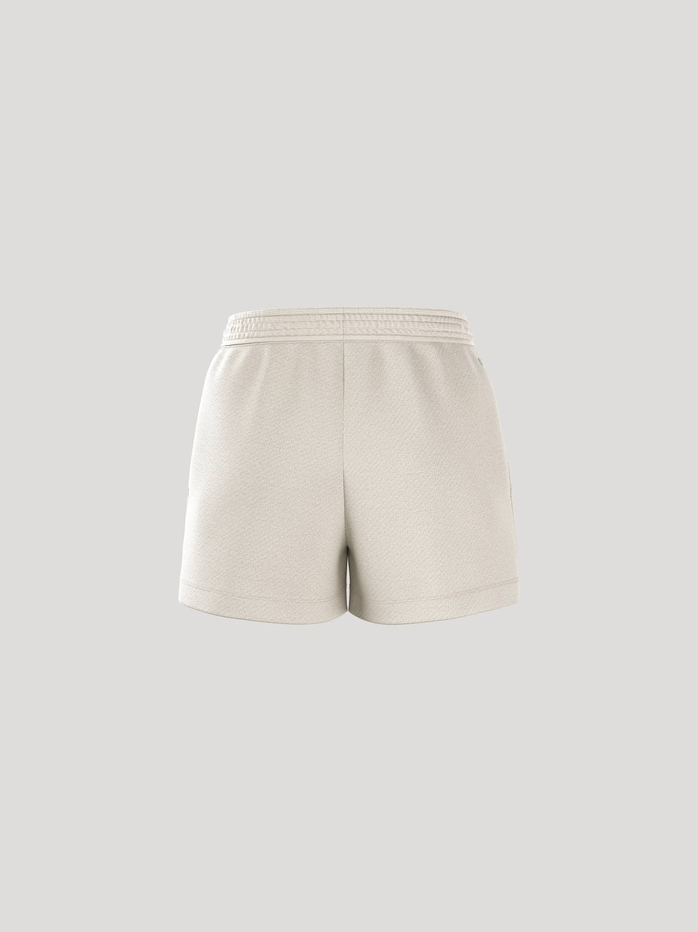 Borg Essential 4 Sweatshorts voor dames in Tofu (Wit) met een regular fit van zachte french terry, achteraanzicht. - Image 3