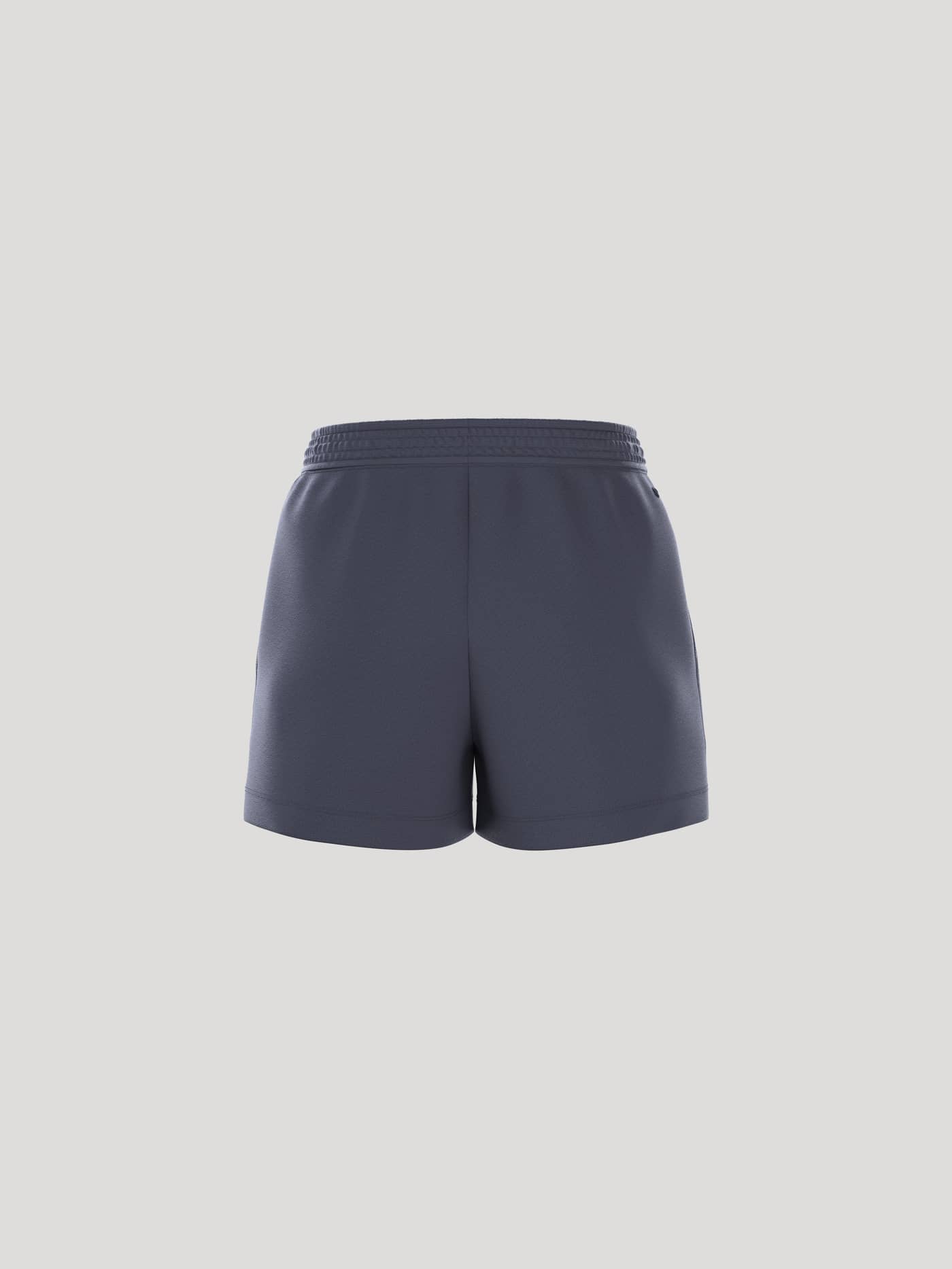Back view of the women's regular fit Björn Borg Essential 4 Sweatshorts in Odyssey Gray (Navy), made from soft French terry. - Image 3