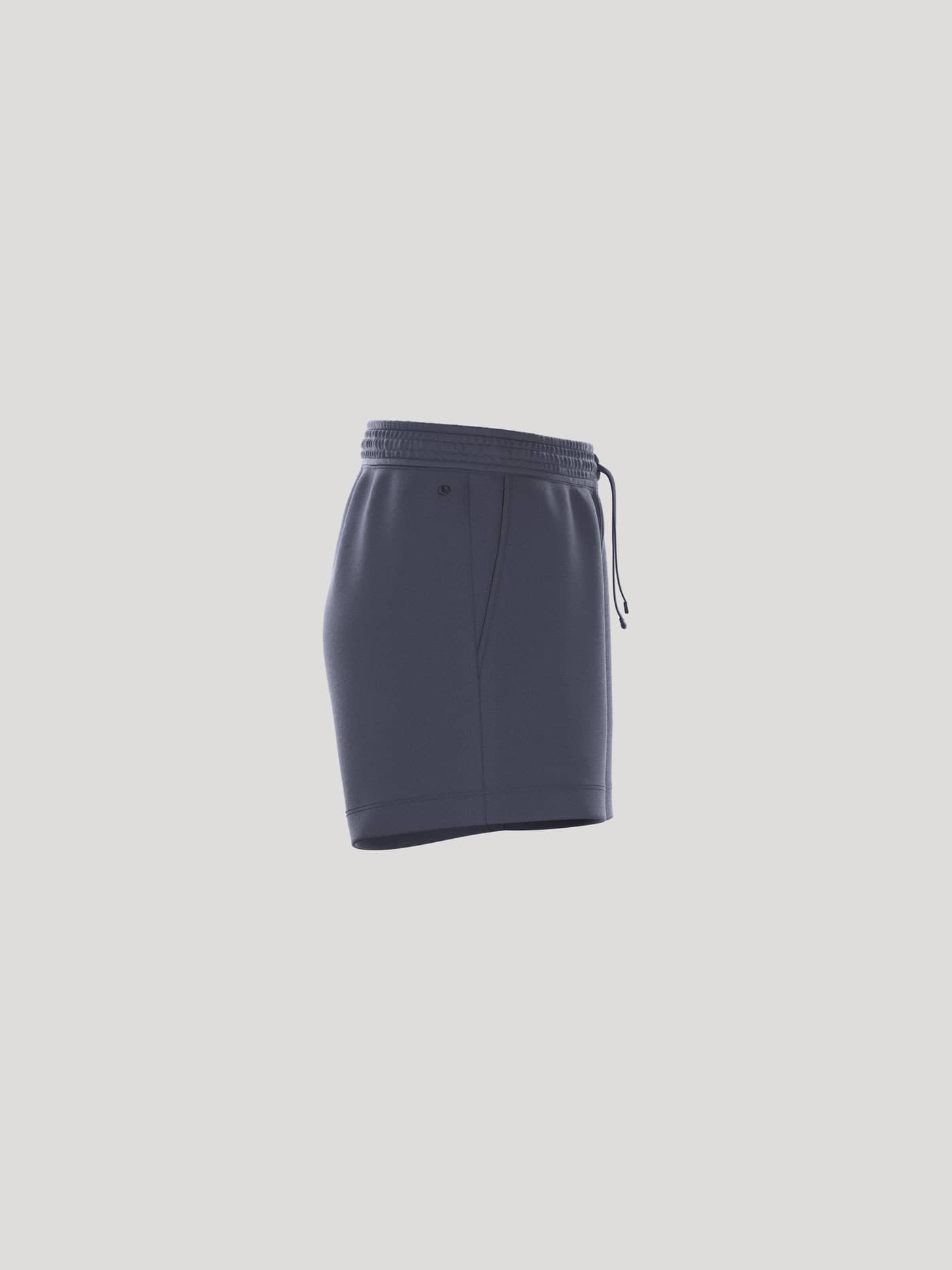 Side view of women's Björn Borg Essential 4 Sweatshorts in Odyssey Gray (Navy), featuring a regular fit and drawstring. - Image 2