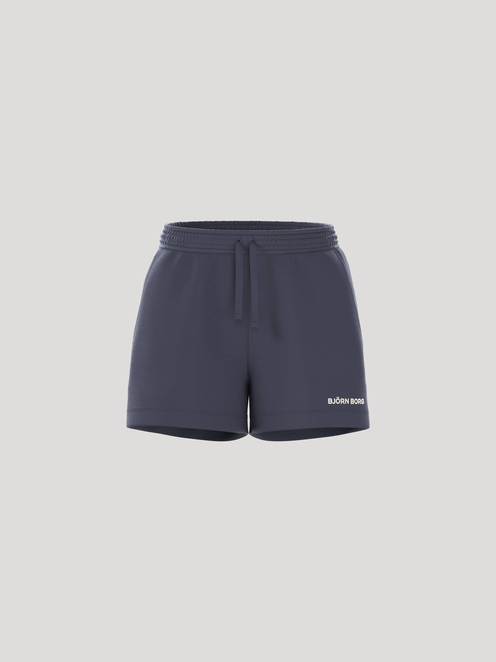 Borg Essential 4 Sweatshorts i Odyssey Gray (Navyblå) set forfra i french terry med stilfuld regular fit og hvidt logo. - Image 1