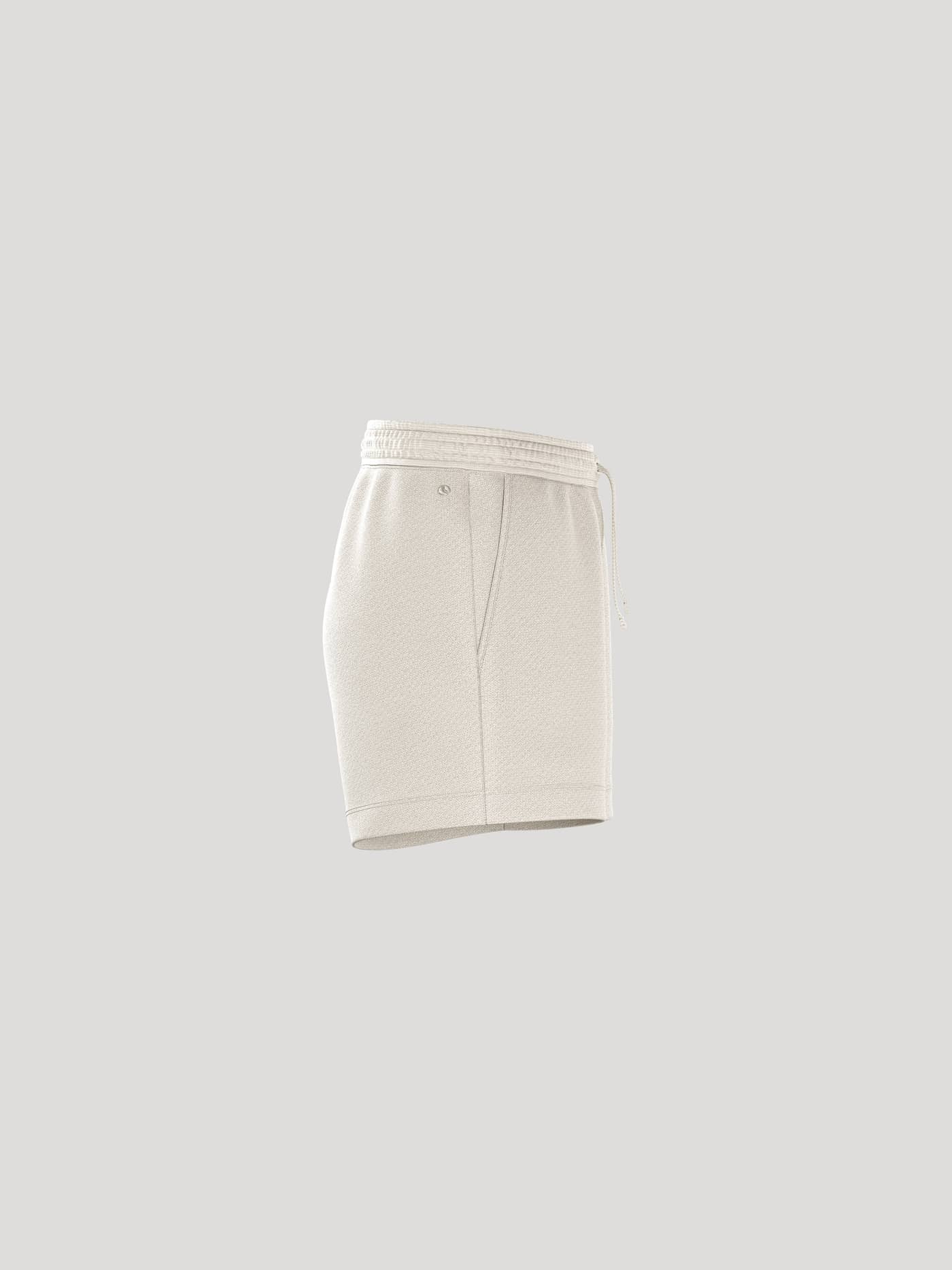 Zijaanzicht van de Borg Essential 4 Sweatshorts voor dames in Tofu (Wit) van zachte french terry met een regular fit. - Image 2