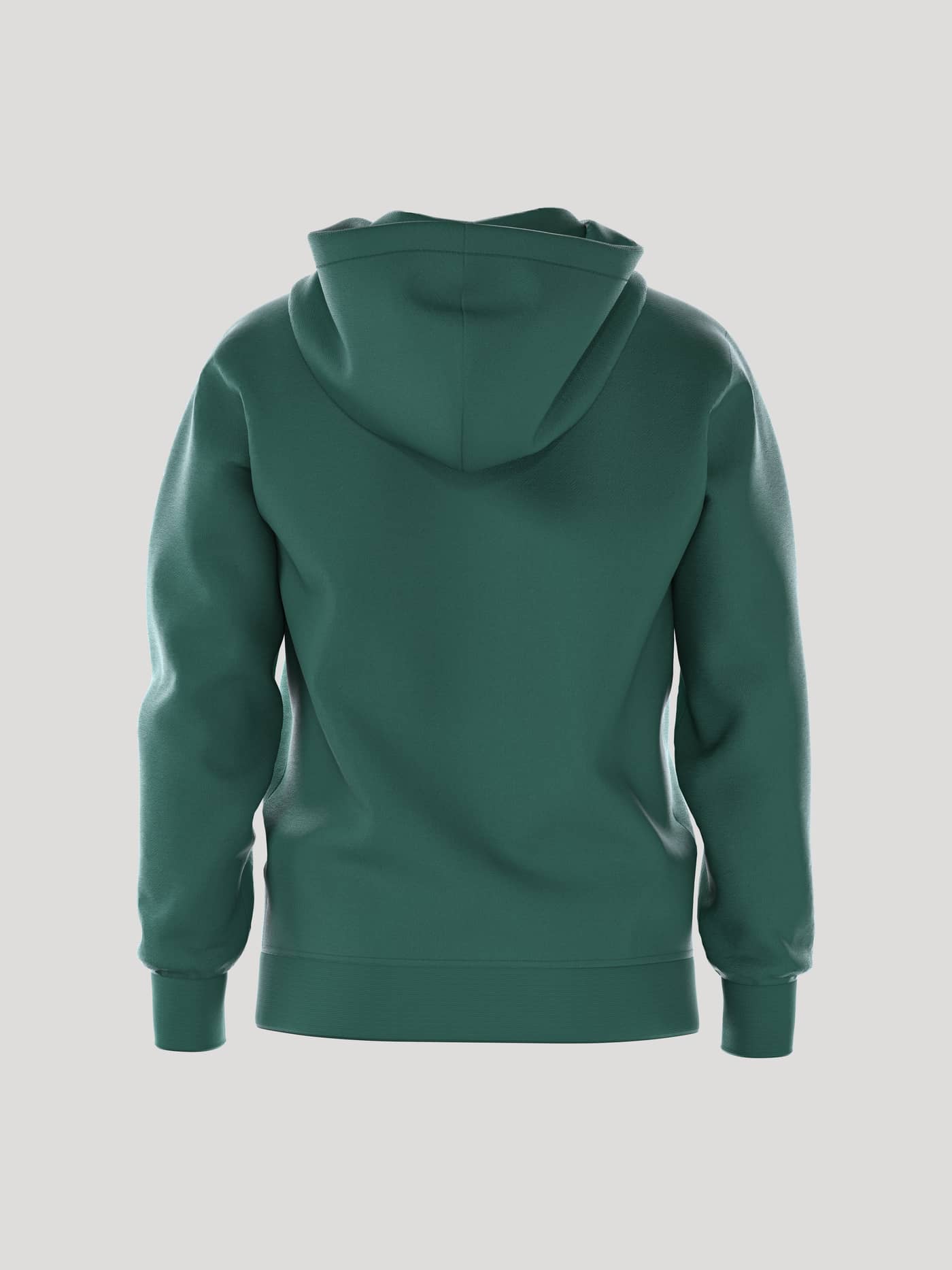 Baksidan av Borg Essential 1 Hoodie i Posy Green (Grön), en hoodie för herrar i mjuk bomullsblandning med regular fit. - Image 3