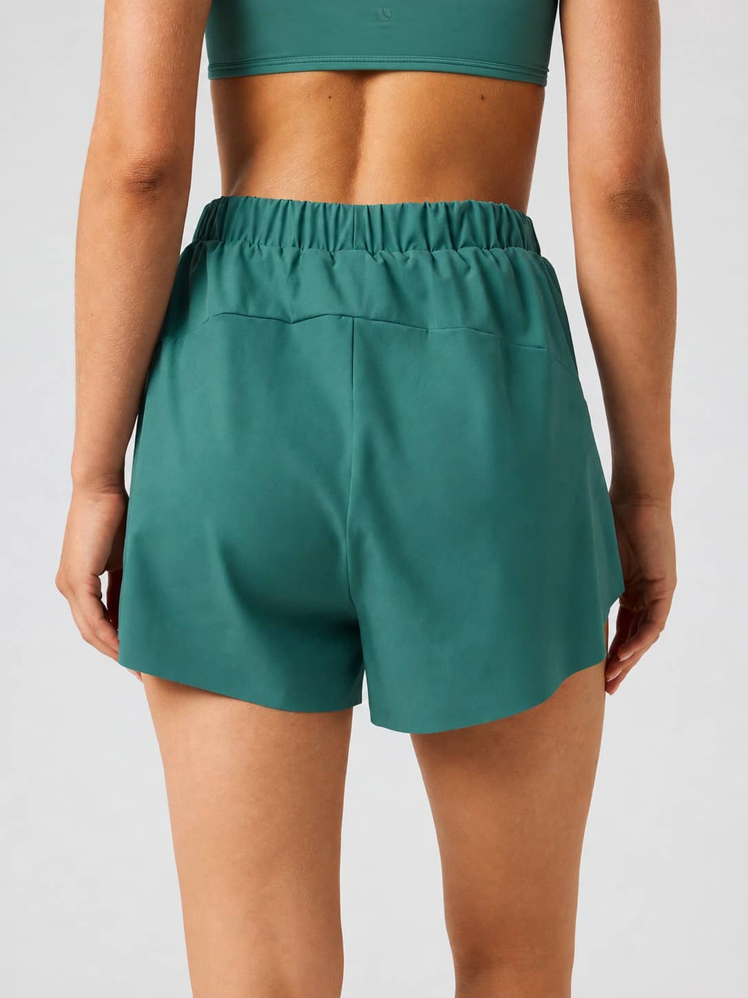Back view of the Björn Borg Ace 2 In 1 Shorts in Mallard Green (Green) designed for women's tennis performance. - Image 2
