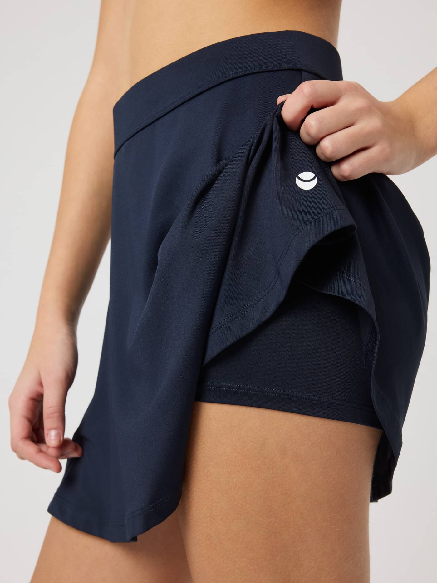 Björn Borg Ace Jersey Skirt for kids in Night sky (Navy) with integrated inner shorts and a white logo for tennis. - Image 4