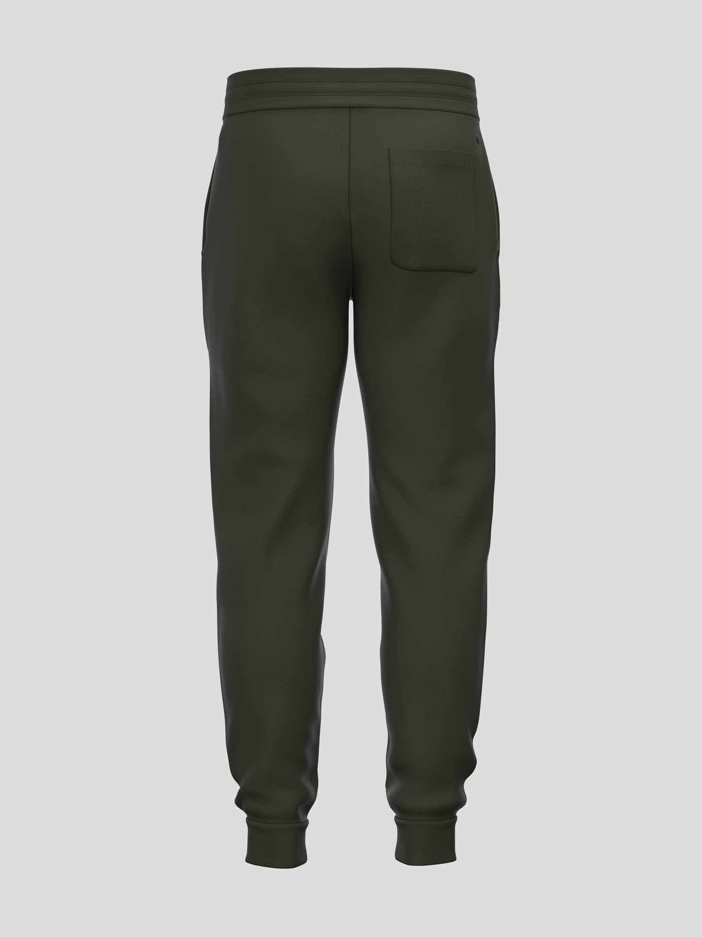 Back view of Borg Essential 1 Tapered Sweatpants in Rosin (Green) with a tapered fit and tennis-inspired details. - Image 2