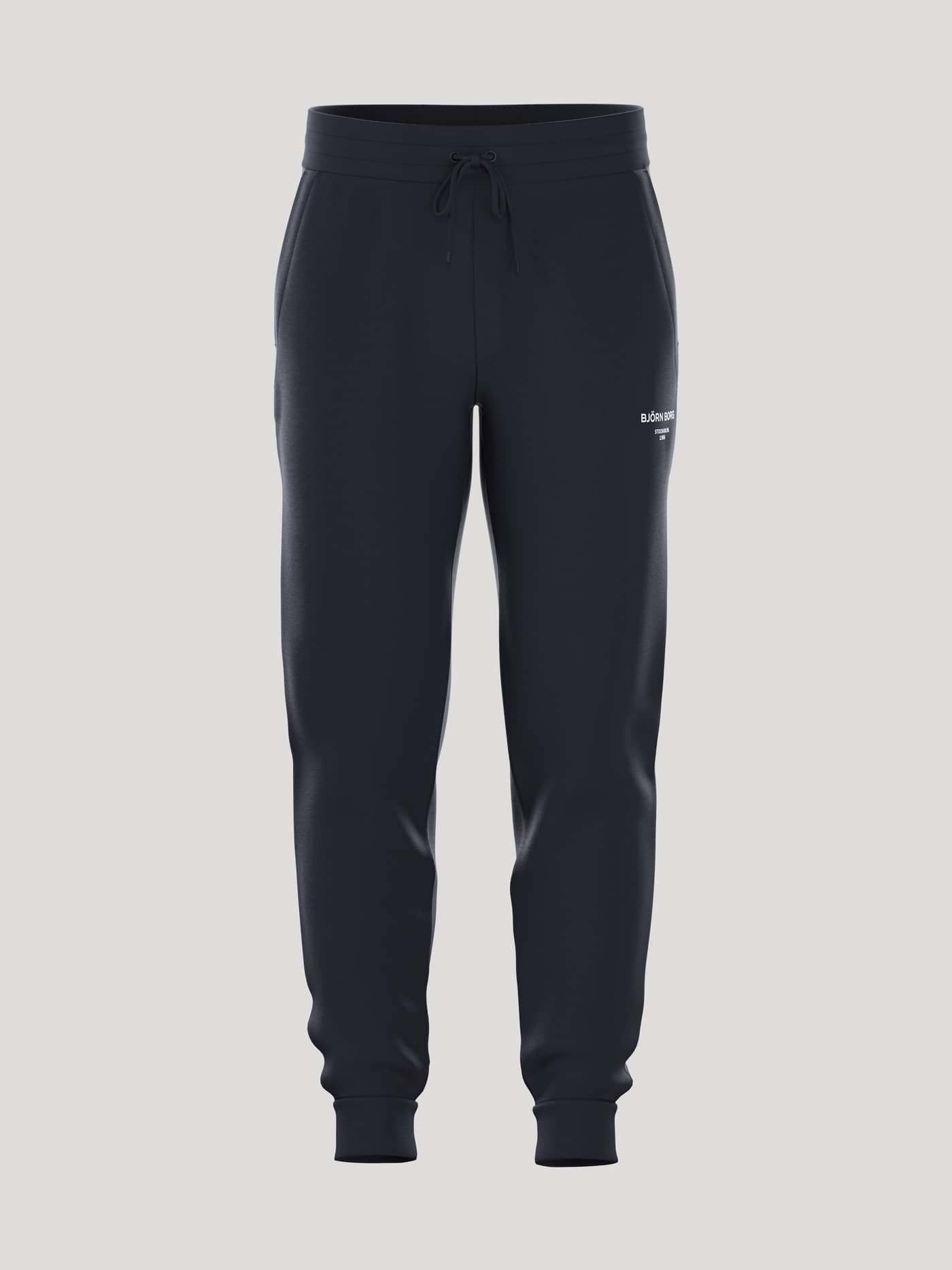 Borg Essential 1 Tapered Sweatpants i Night sky (Marinblå) sedda framifrån med en snygg och funktionell tennisinspirerad fit. - Image 1