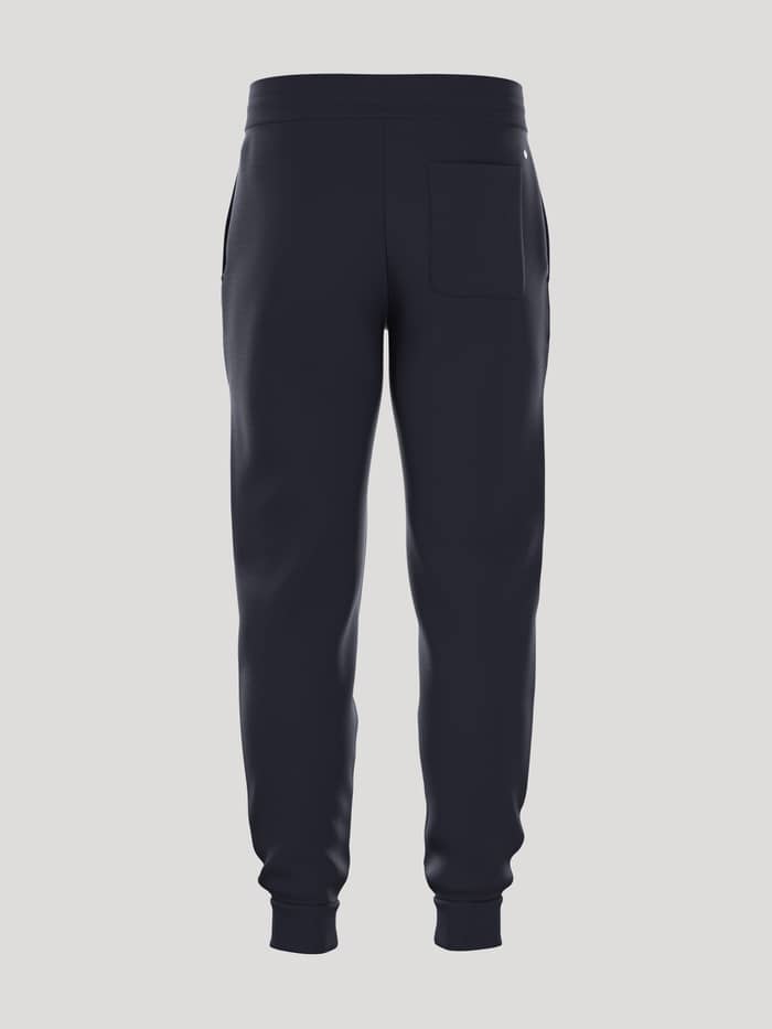 Achteraanzicht van de Borg Essential 1 Tapered Sweatpants in Night sky (Marineblauw) met tennisbalgraphic en tapered fit. - Image 3