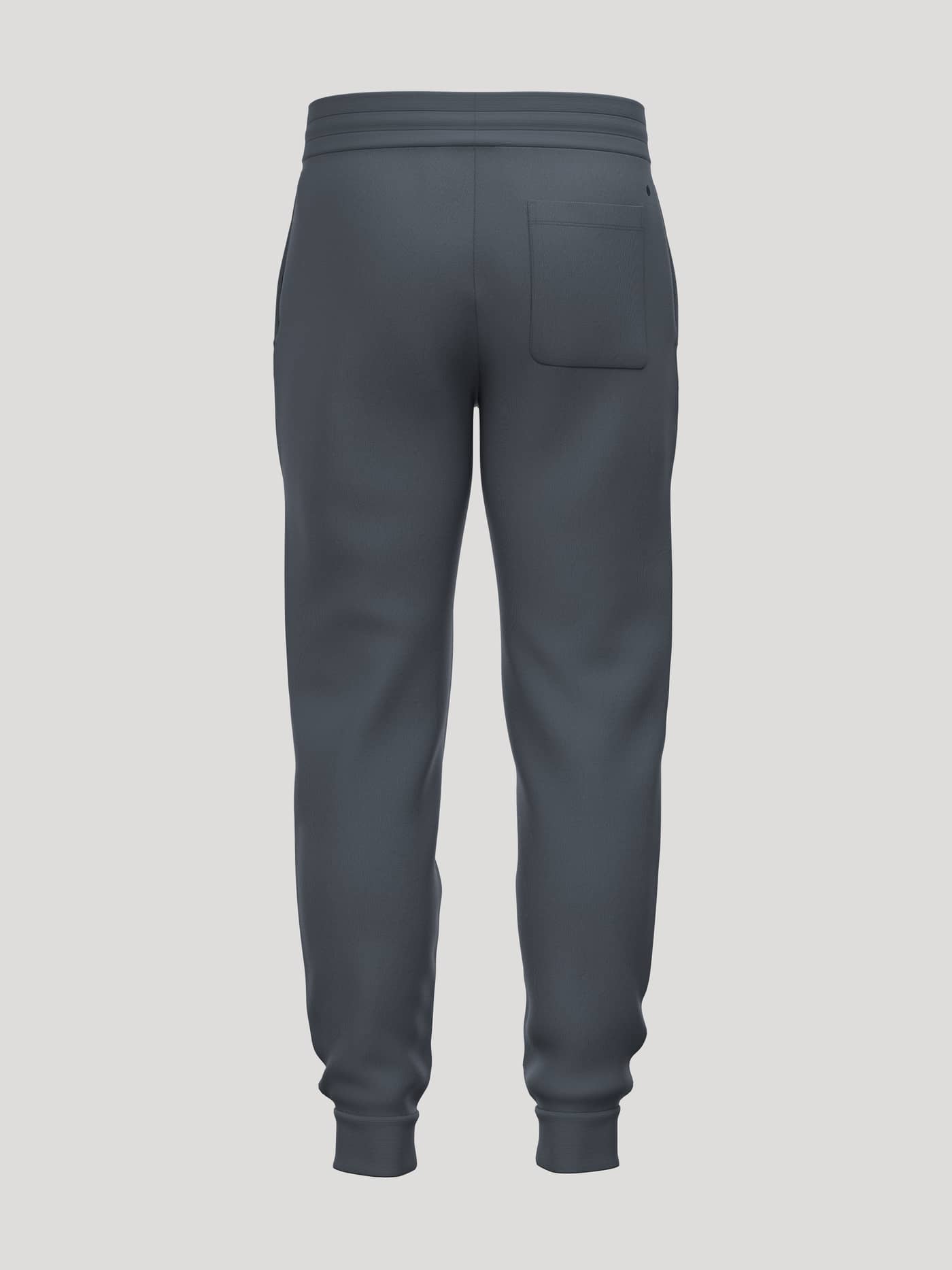 Back view of the Borg Essential 1 Tapered Sweatpants in turbulance grey showing the back pocket and elastic waistband. - Image 3