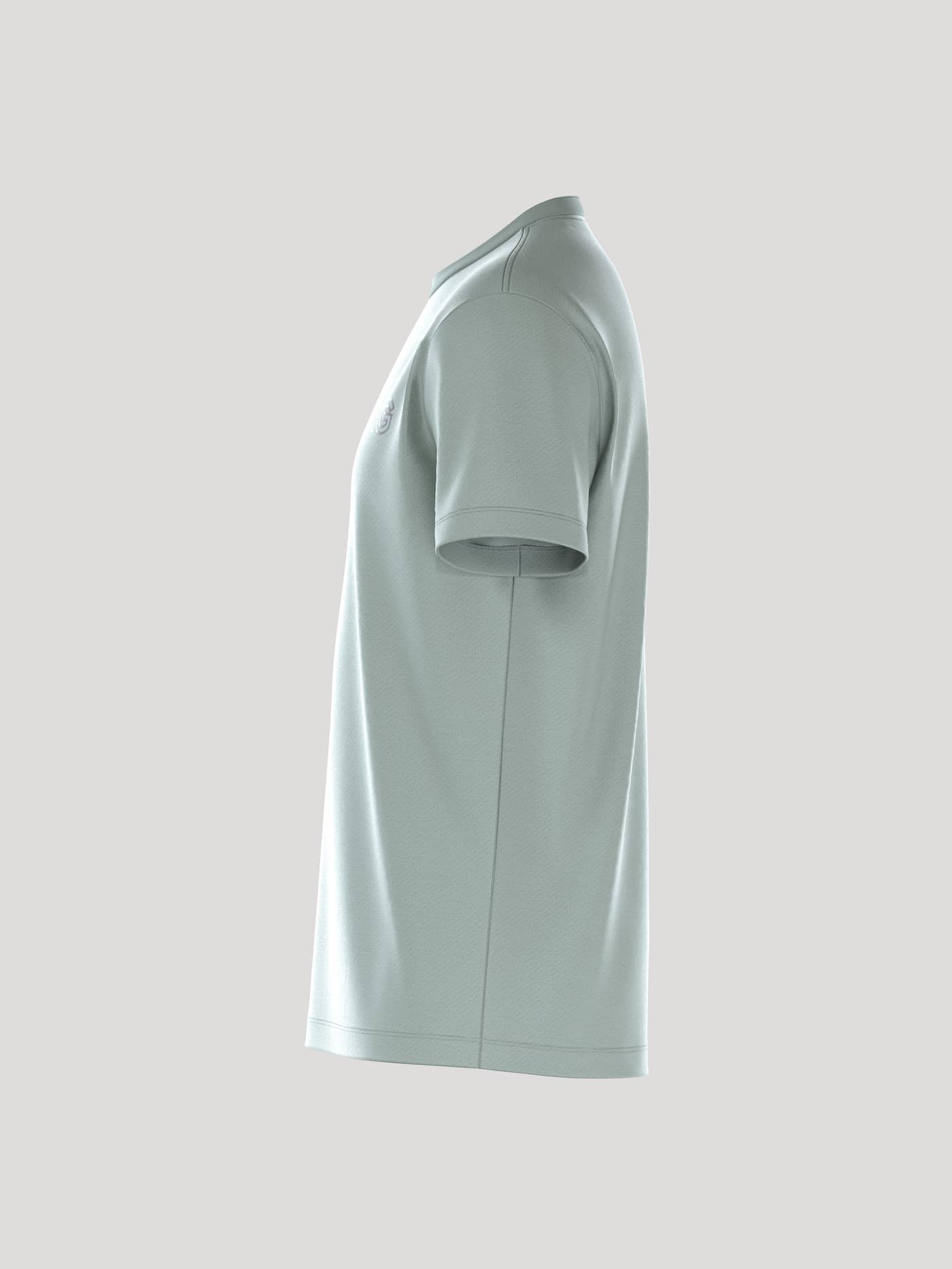 Side view of the men's Borg Essential 3 T-Shirt in Slate Gray (Green), a regular fit cotton jersey tee with a tonal logo. - Image 4
