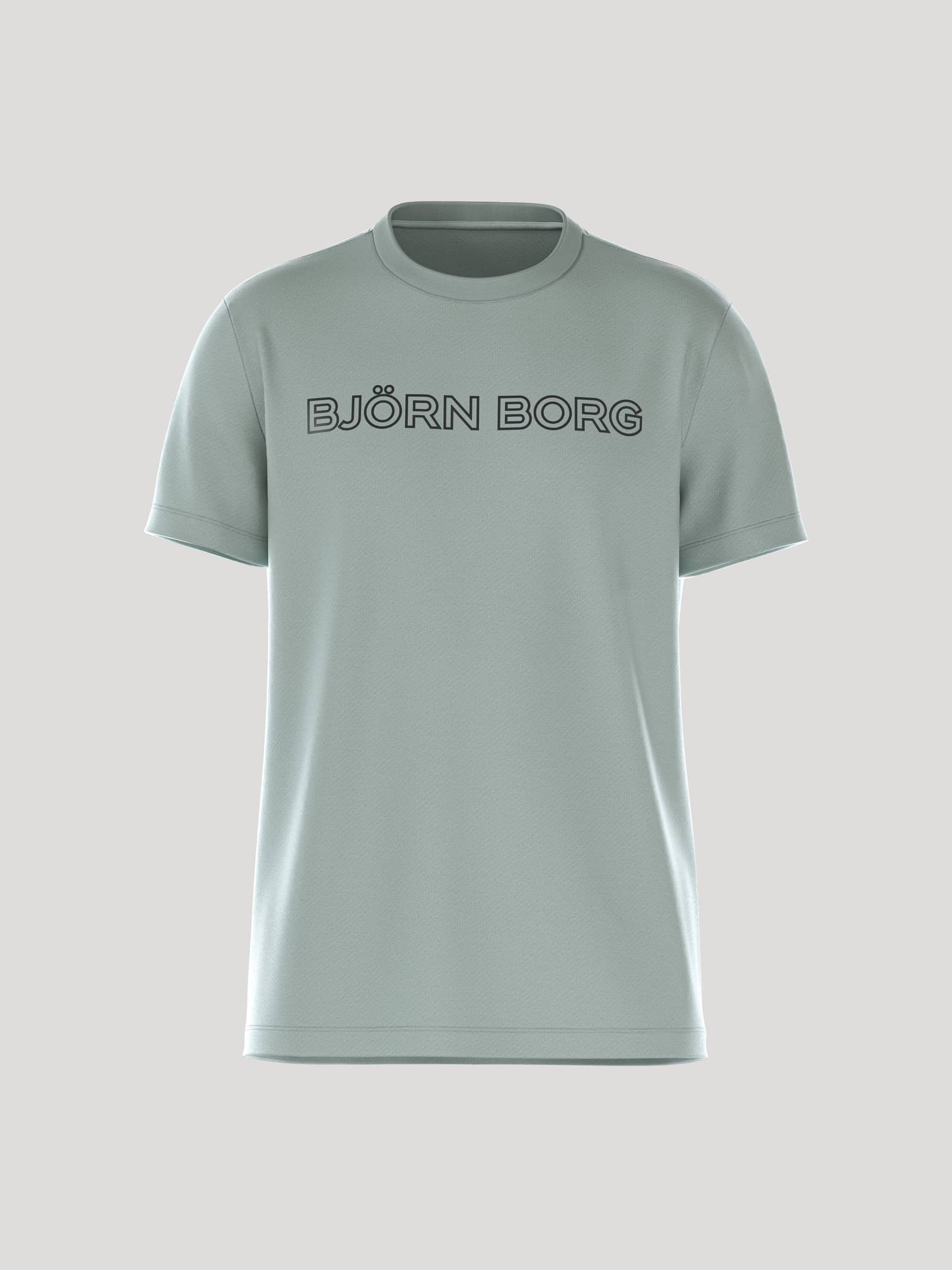 Borg Essential 3 T-Shirt i Slate Gray (Grön), en regular fit t-shirt i 100% bomull med Björn Borg-logotyp på bröstet. - Image 1