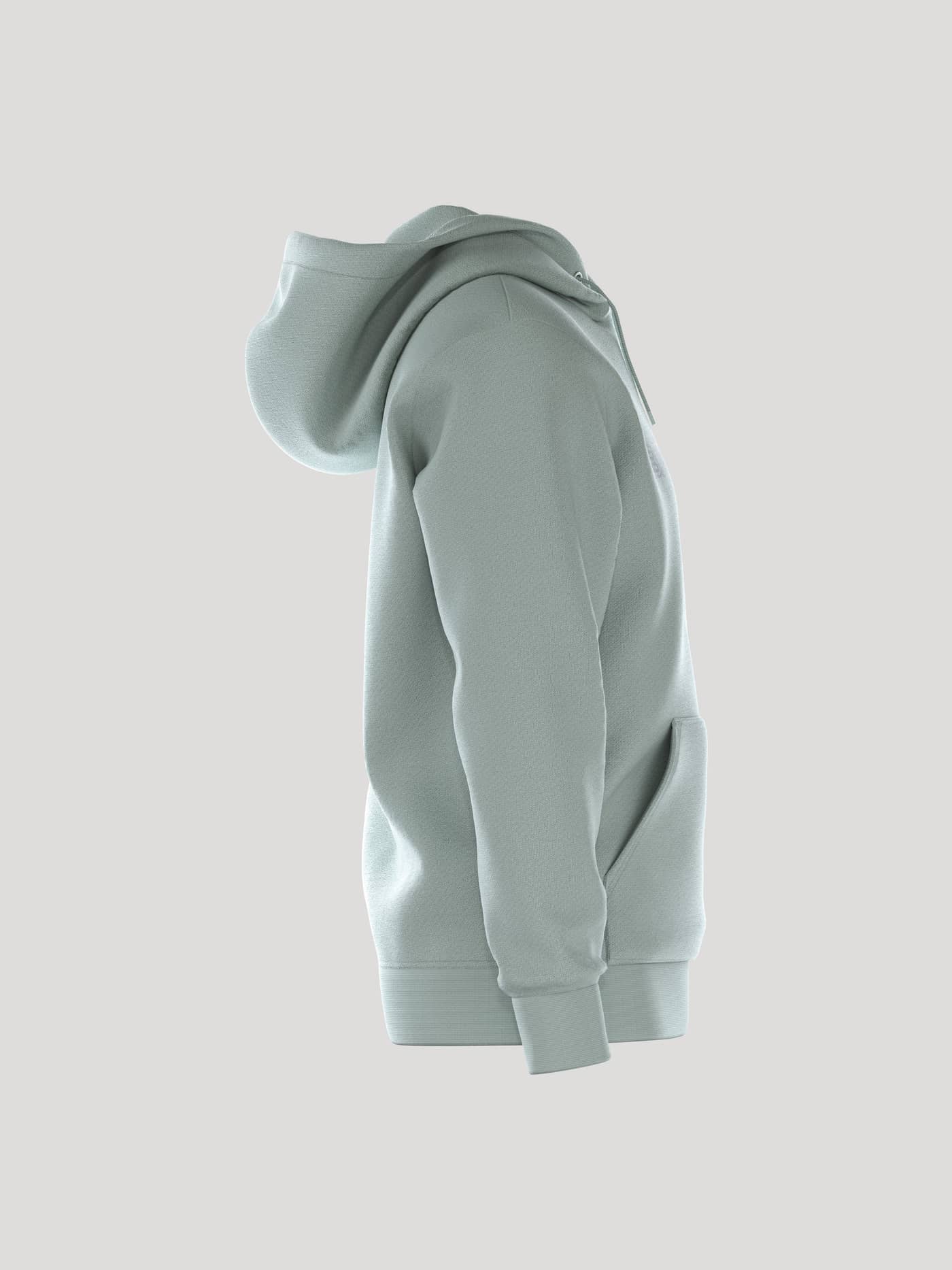 Borg Essential 3 Hoodie i Slate Gray (Grøn) set fra siden med et regular fit og en tennis-inspireret stil. - Image 2