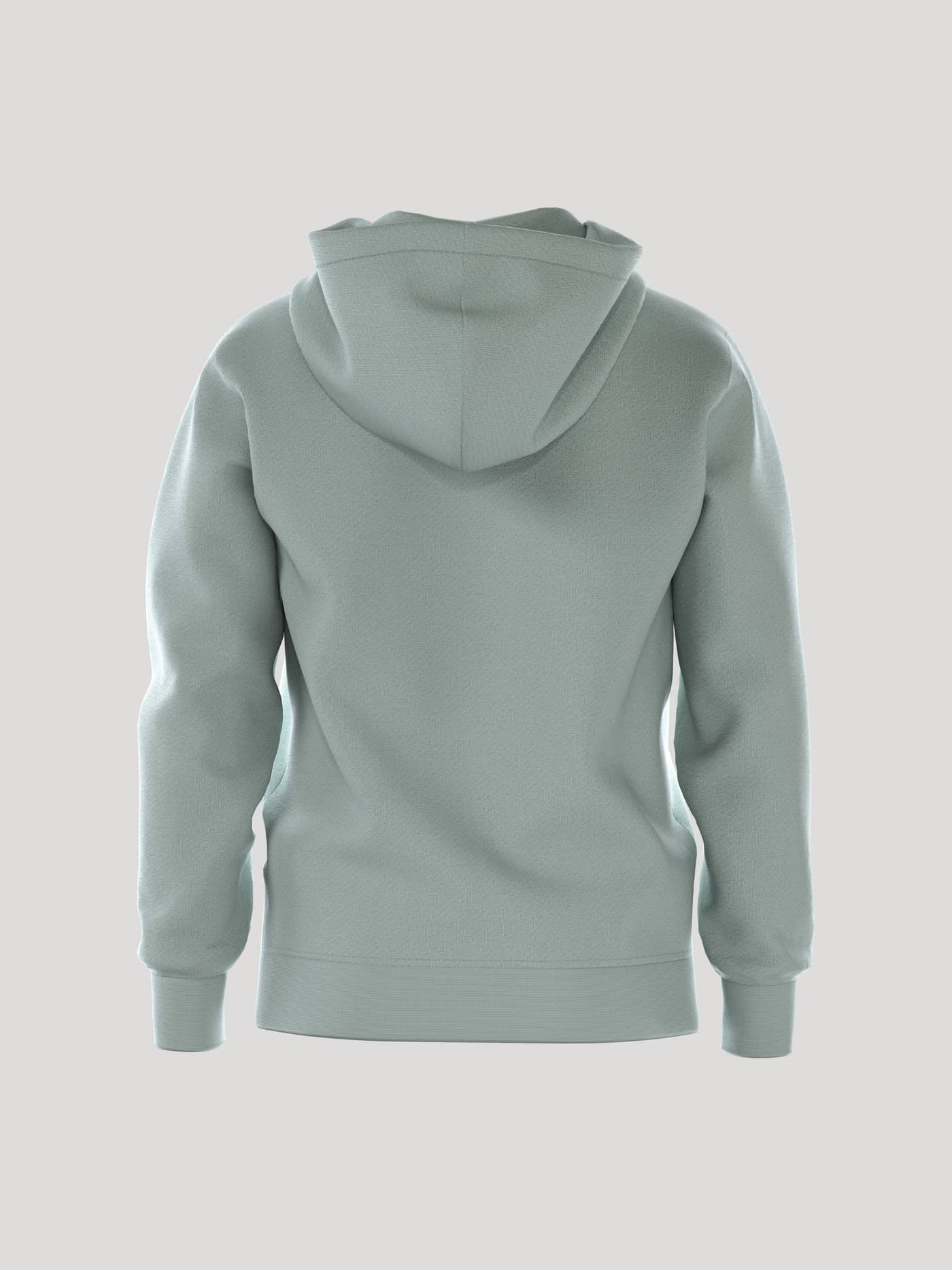 Borg Essential 3 Hoodie i Slate Gray (Grøn) set bagfra i et stilfuldt og funktionelt tennisdesign til mænd. - Image 3