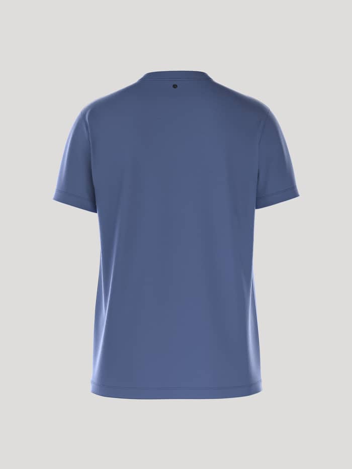 Borg Essential 4 T-Shirt i Coastal Fjord (Blå) set bagfra i blød bomuld med et raffineret tennisbold-broderi.