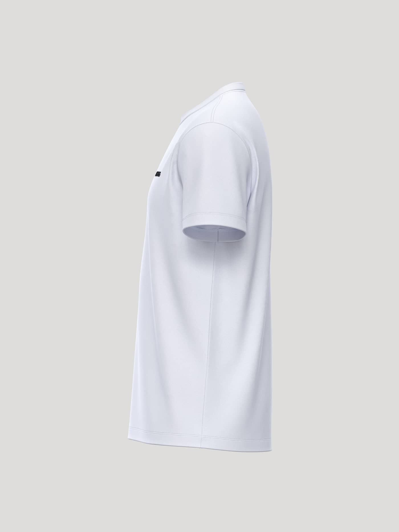 Borg Essential 4 T-Shirt i Brilliant White (Hvid) set fra siden i glat 100% bomuld med et sportsligt tennis-look til mænd. - Image 3