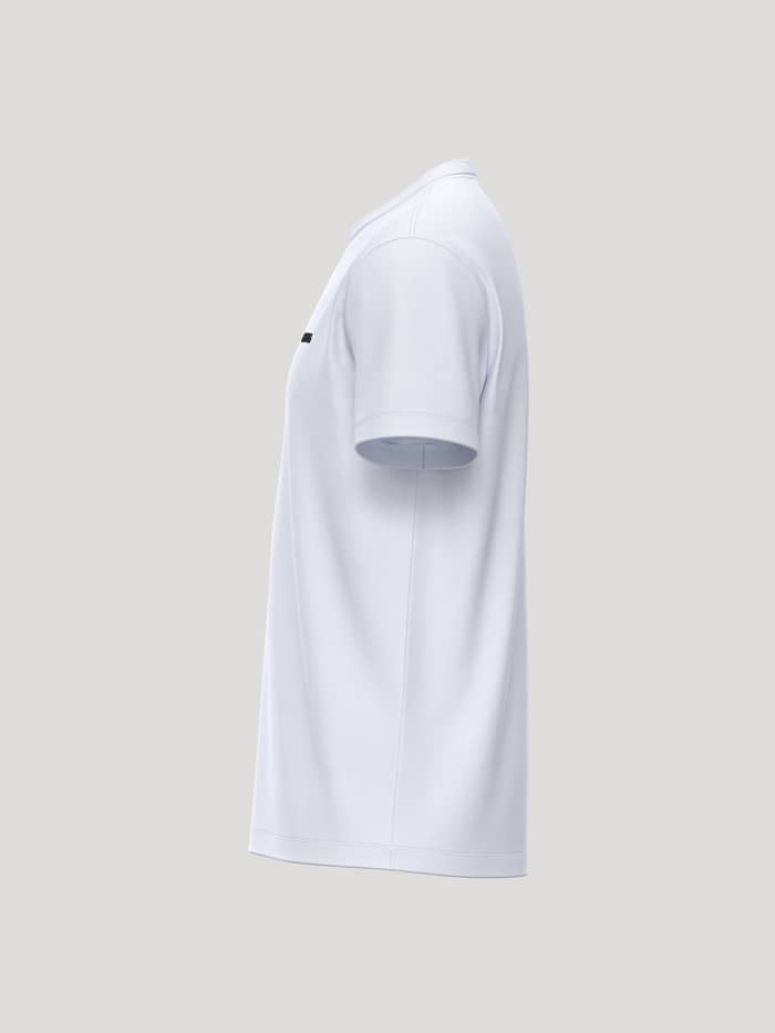 Borg Essential 4 T-Shirt i Brilliant White (Hvid) set fra siden i glat 100% bomuld med et sportsligt tennis-look til mænd. - Image 3