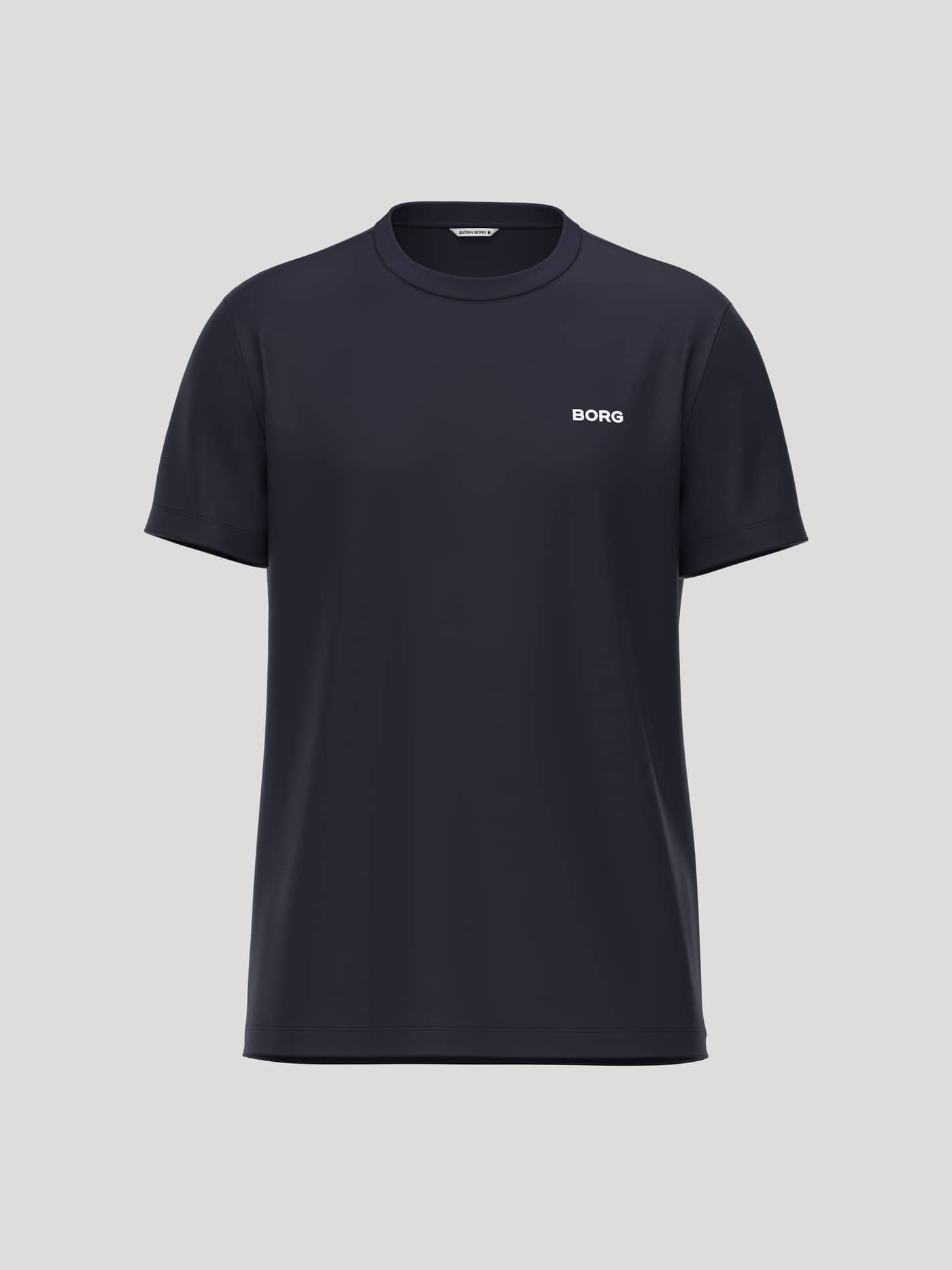 Borg Essential 4 T-Shirt in Night sky (Navy), a men's 100% cotton tee with a regular fit and chest embroidery. - Image 1