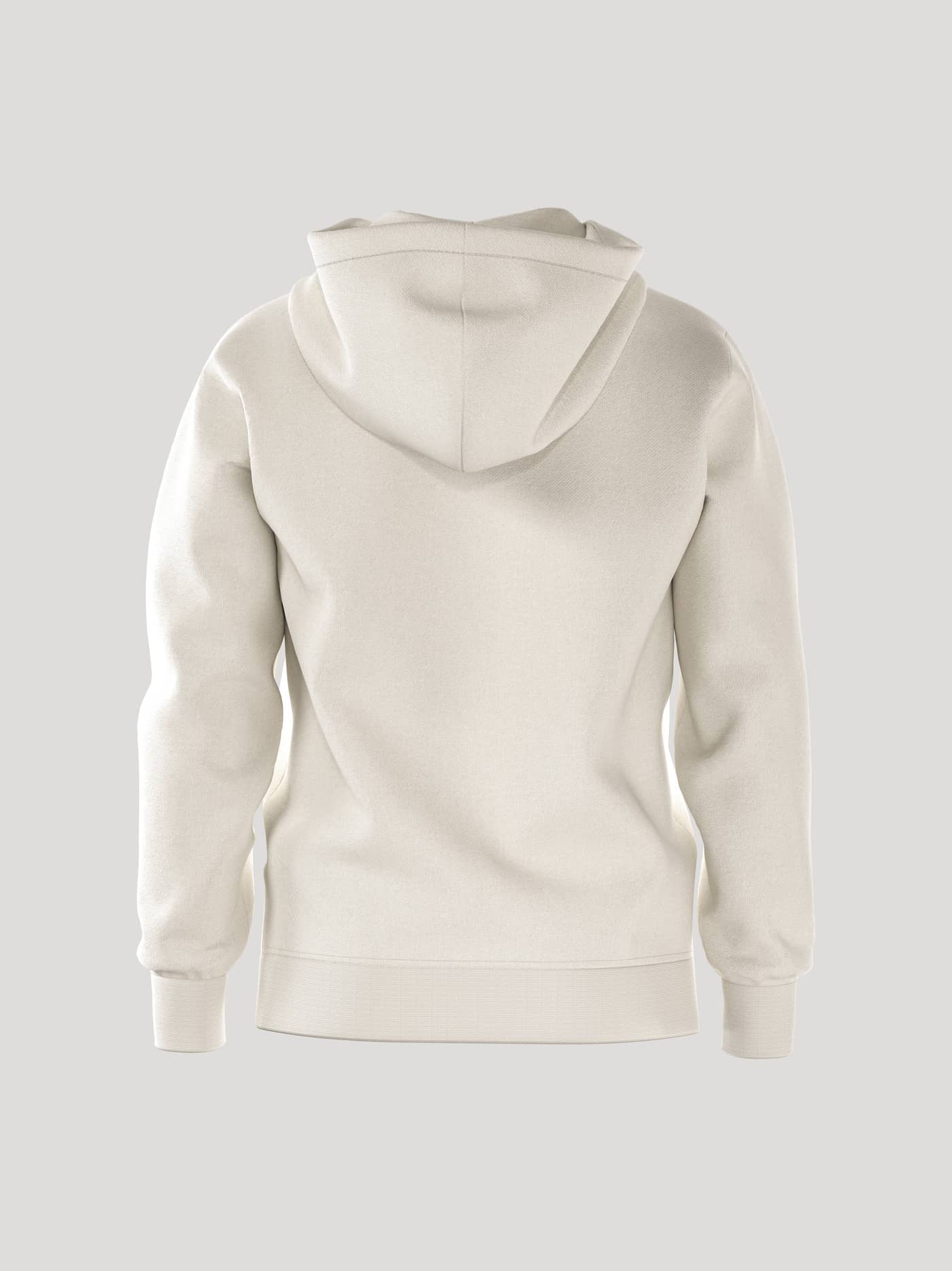 Borg Essential 4 Hoodie til mænd i Tofu (Hvid) set bagfra i blød french terry med et stilrent tennisboldprint. - Image 3