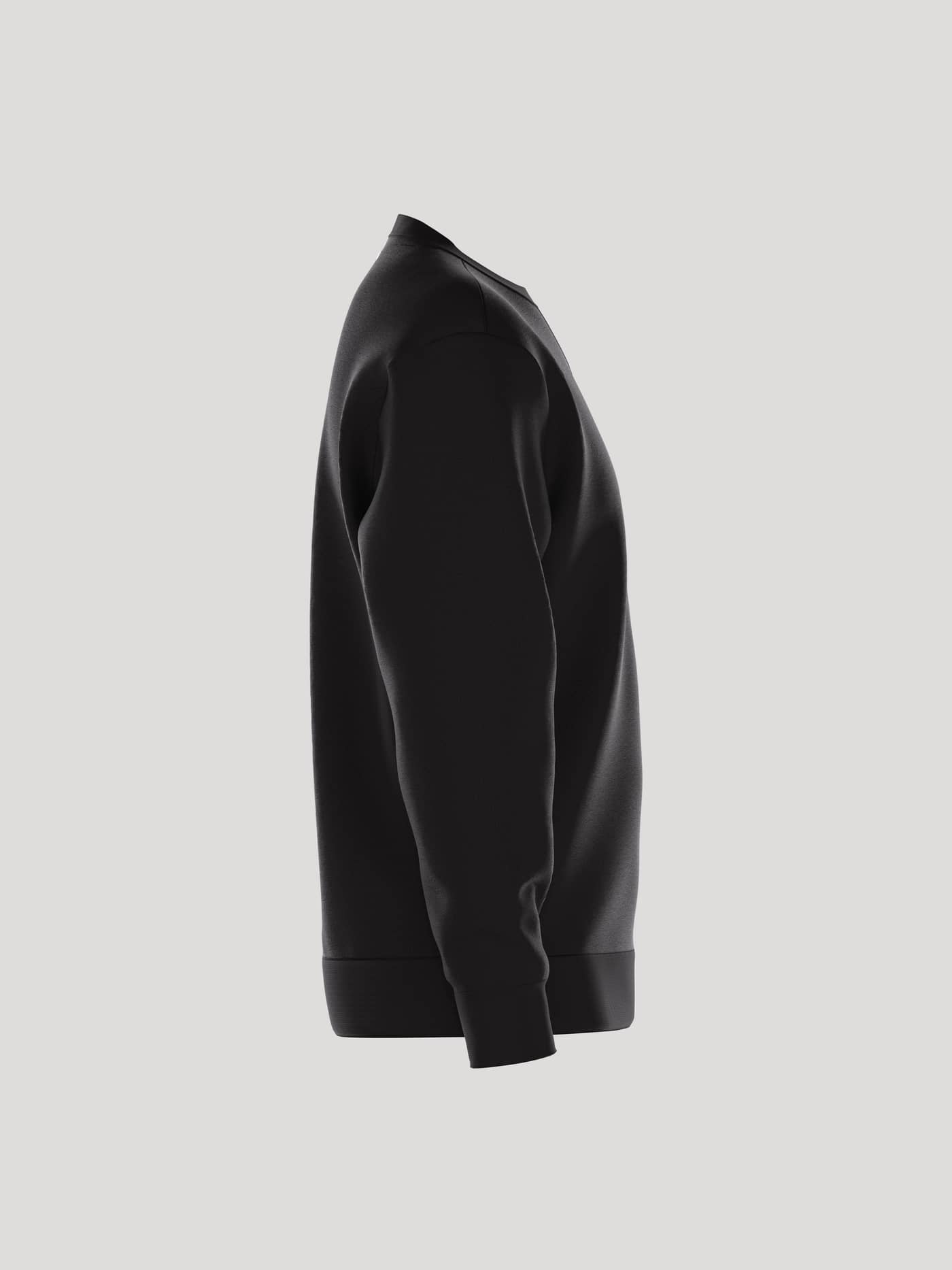 Borg Essential 4 Sweatshirt i Black Beauty (Sort) set fra siden i blød french terry med ribbede manchetter. - Image 2
