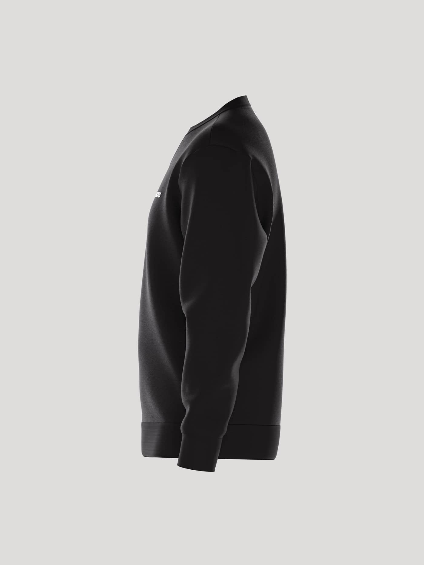 Borg Essential 4 Sweatshirt i Black Beauty (Sort) set fra siden i blød french terry med et lille hvidt logo. - Image 4